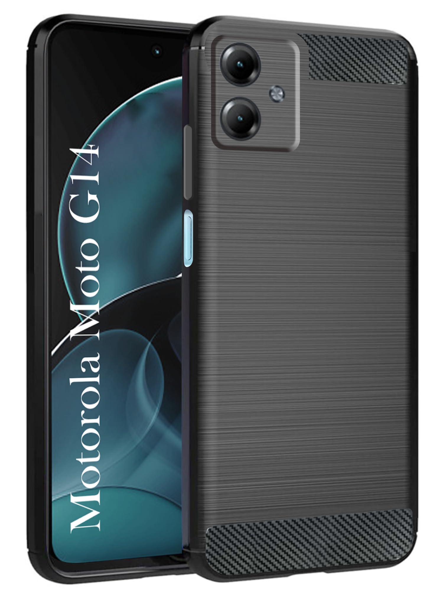 Jkobi Back Cover Case for Motorola Moto G14 (Hybrid Armor Case | Carbon Fiber Shockproof | Soft and Flexible | Black) (B0D4HY2HSM) Amazon Price History, Amazon Price Tracker
