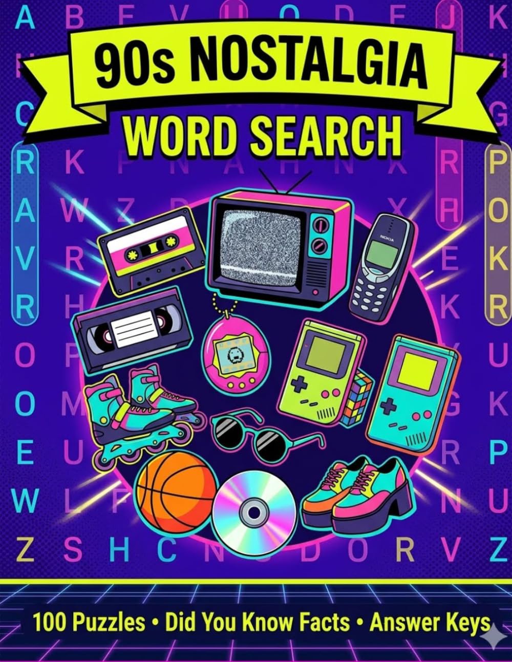 90s Nostalgia word search: 100 word search puzzles large print about 90s nostalgia 8.5x11" 150 pages perfect for vacations holidays and relaxation for adults ,brain activity and seniors.