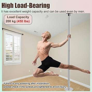 Adjustable Portable Dance Pole - 7-10 ft Spinning & Static Stripper Pole for Home Fitness, Professional Quality with Extension Base, Perfect for Workout & Performance