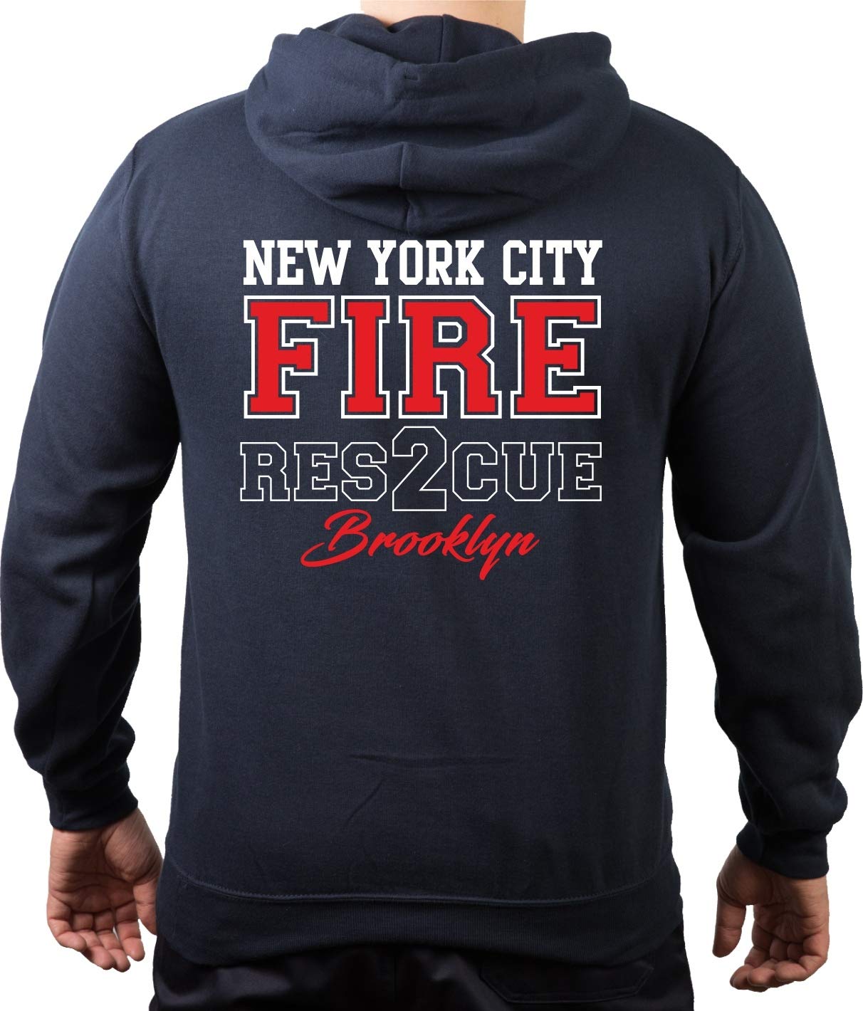 Sweat à capuche bleu marine, New York City Fire Res 2 CUE, Brooklyn