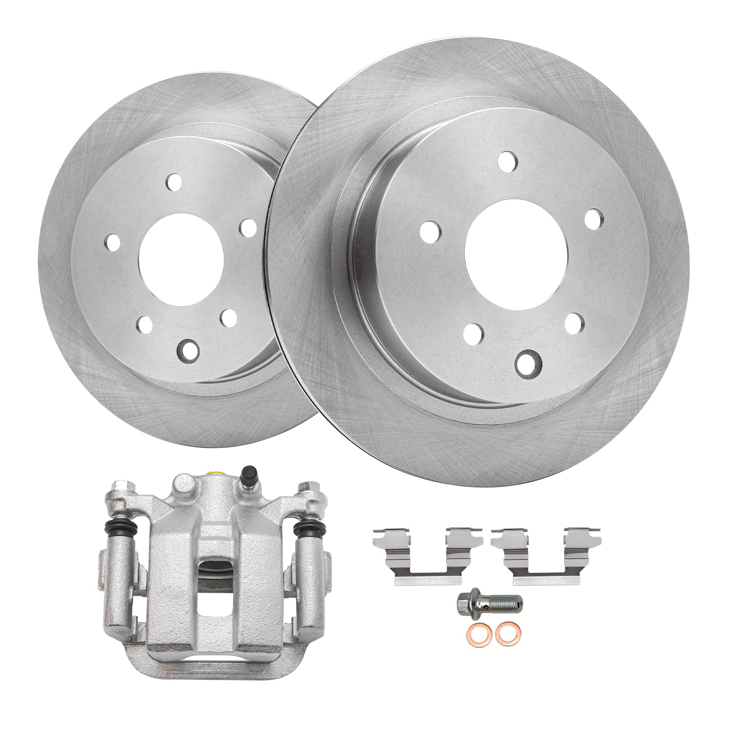 Detroit Axle - Rear Disc Rotors + Left Brake Caliper Replacement