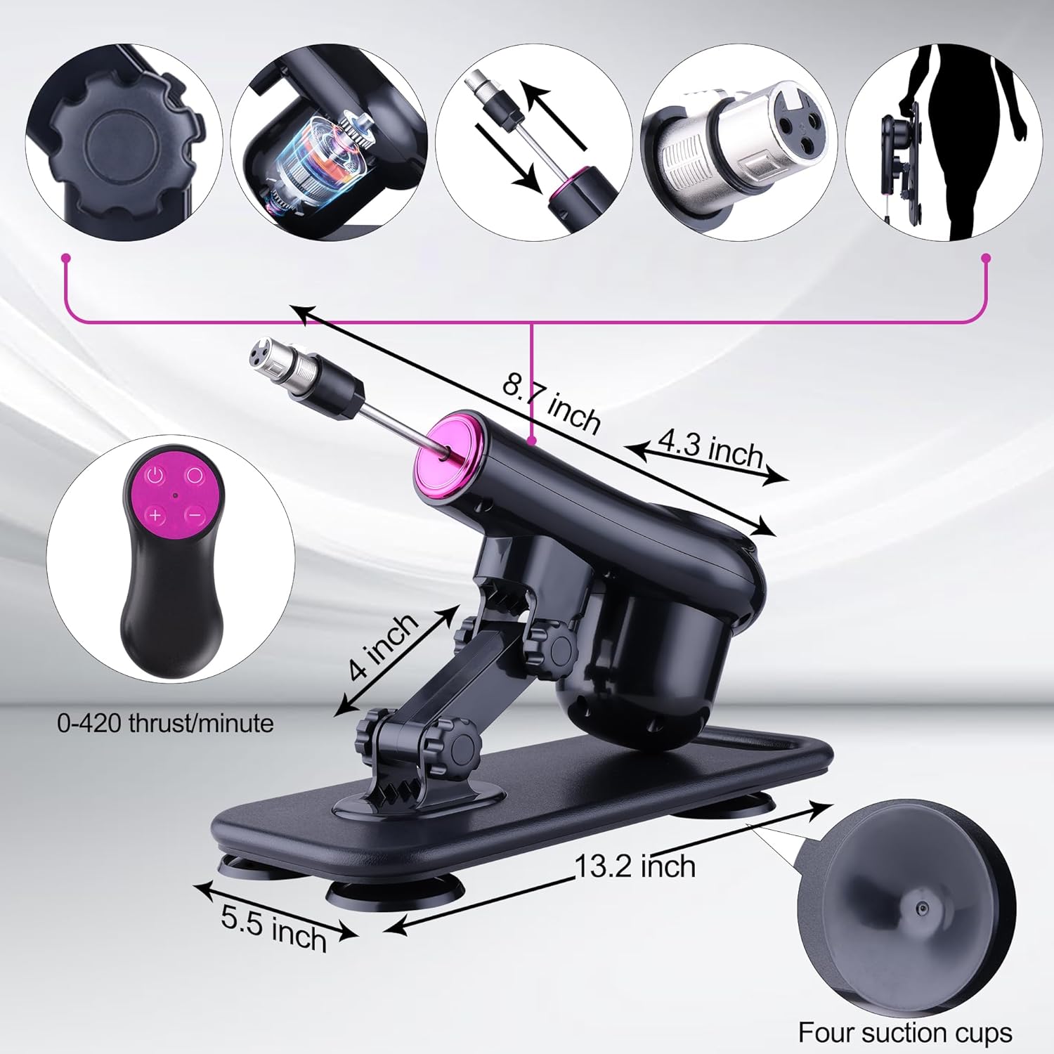 Sex Machine Dildo Fucking Machine Thrusting Dildo Machine for Women Male Masturbator Sex Toys for Men Automatic Thrusting Sex Machine with 3Xlr Connector SexToys with 7 Attachments