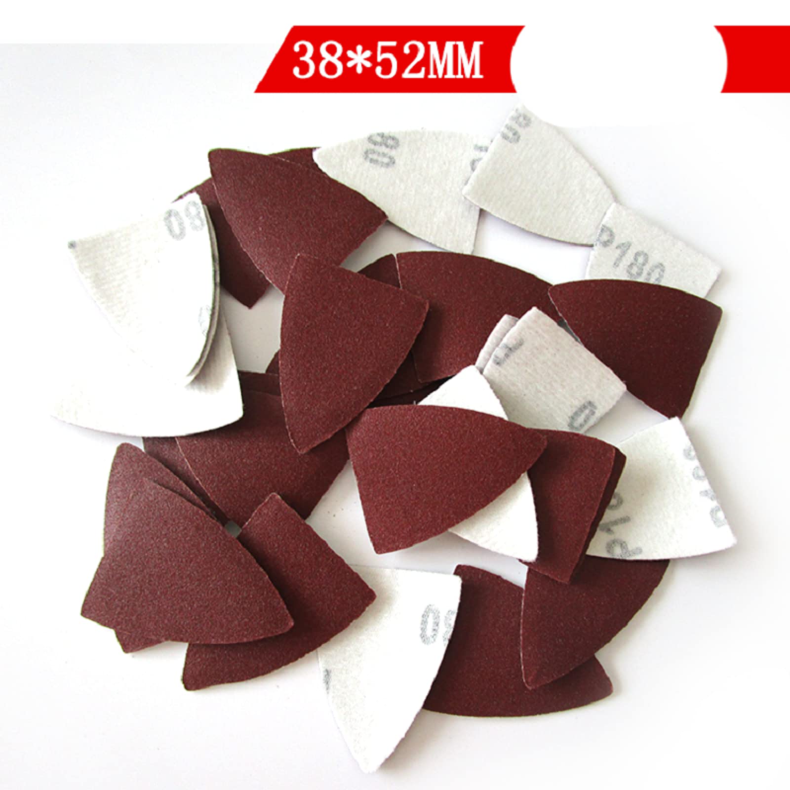 Almohadillas de lijado Papel de lija 50 Uds hojas de lija triangulares de papel de lija 38*52mm gancho y bucle disco de lijado abrasivo papel de lija con almohadilla de lijado for dedos grano con almo