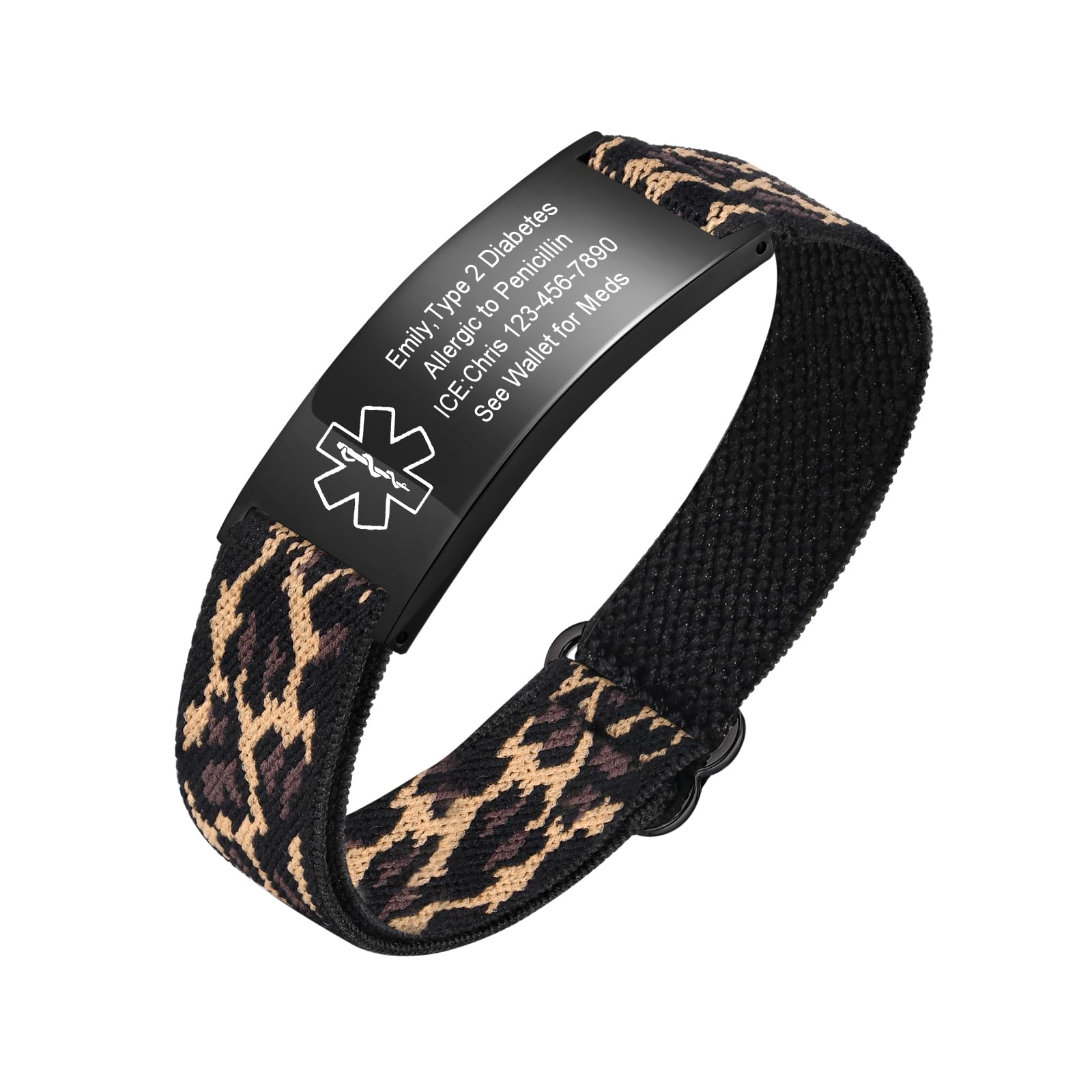 VNOX Medical Alert Bracelets for Men &amp; Women Kids with Free Engraving Adjustable Stainless Steel Mesh Emergency Medical ID Bracelets Wristband