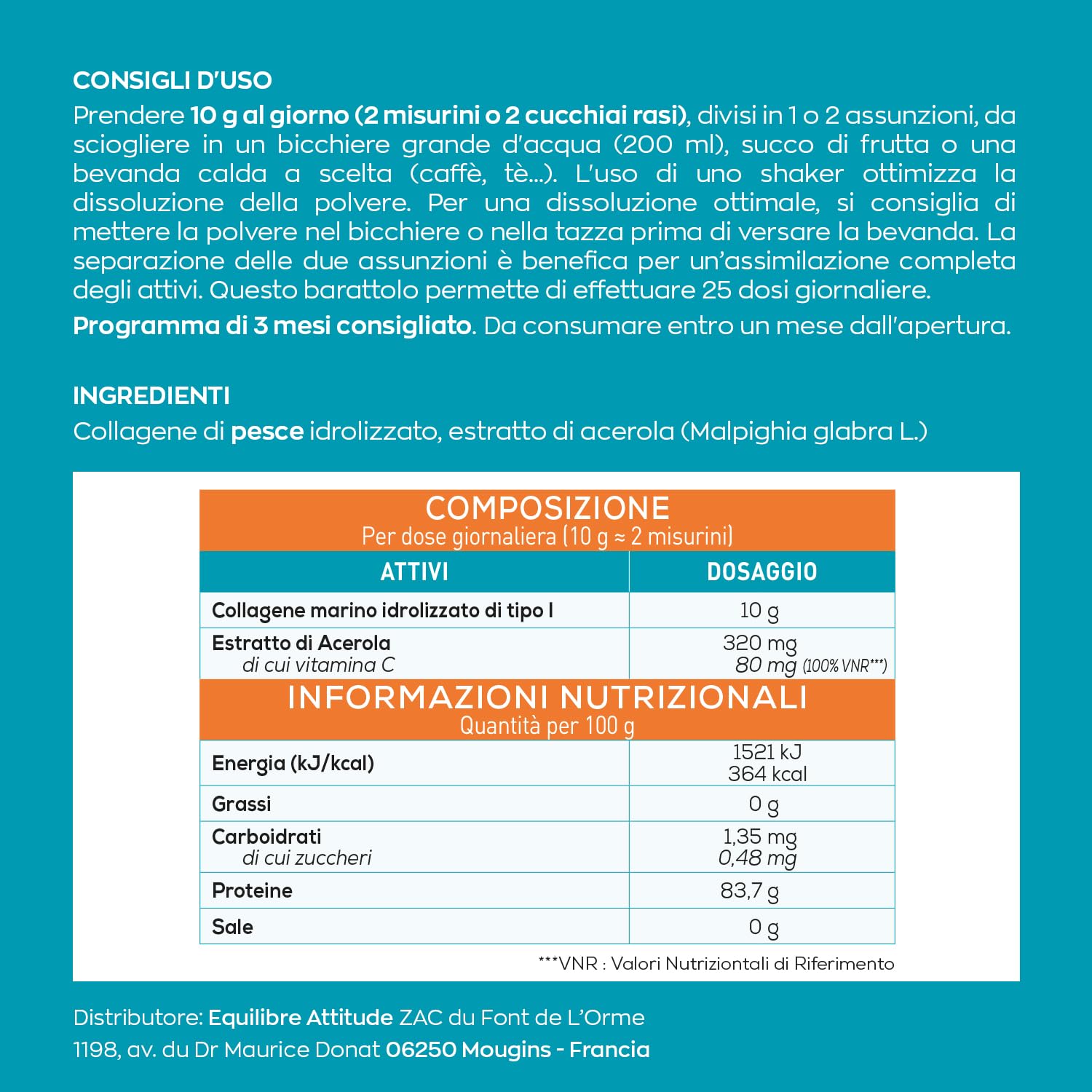 GRANIONS Collagene Marino Idrolizzato Tipo I in Polvere | 10 g al Giorno | Vitamina C Naturale da Acerola | Pelle, Capelli, Ossa, Muscoli | Gusto Neutro | 278 g | 27 Giorni