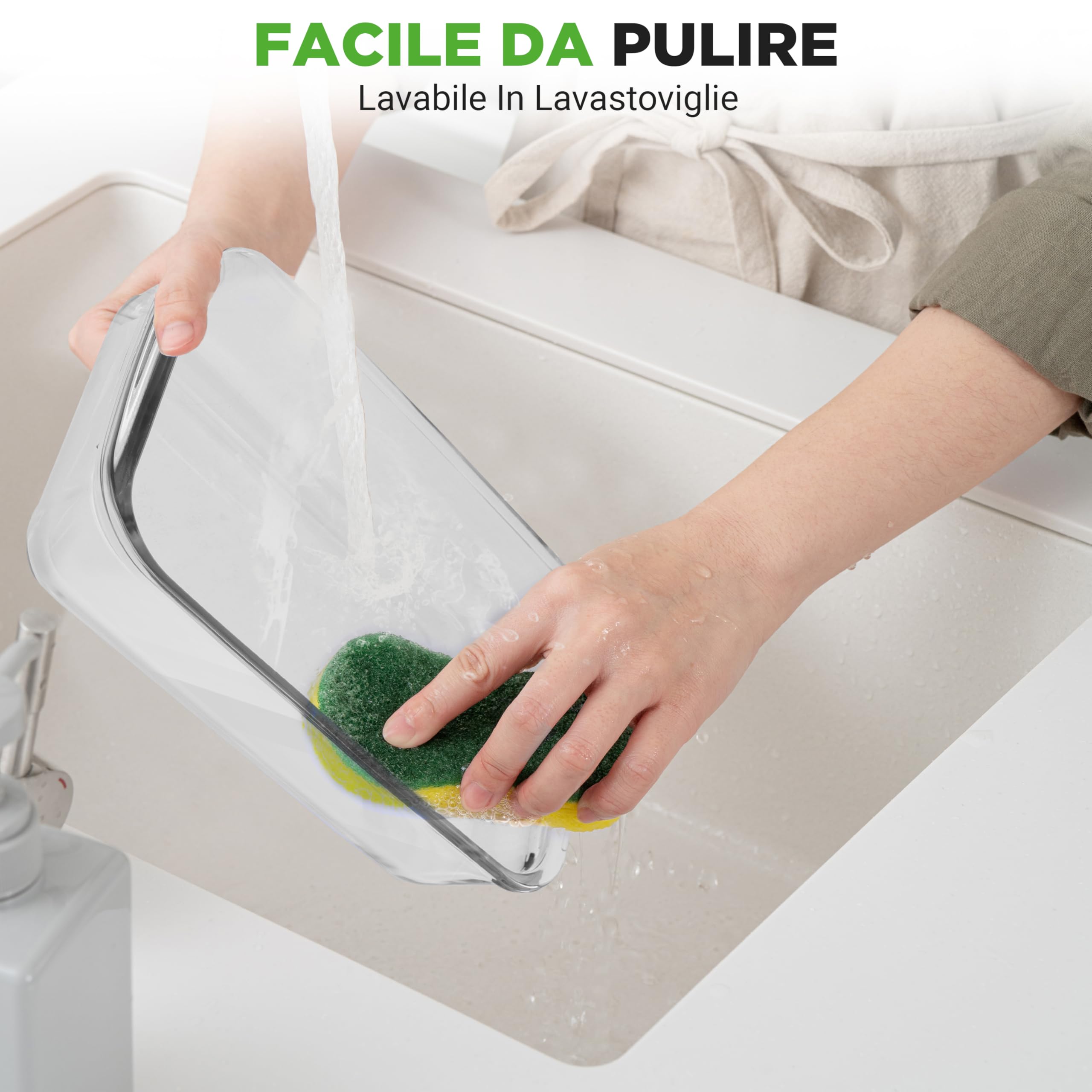 NutriChef Set 4 Pezzi Stampo per Lasagna, Dolci e Pasta, Tiramisu, Contenitori Vetro per Alimenti, Ideale per Verdura e Frutta, Freezer, Forno, Lavastoviglie, Coperchio senza BPA, Grigio