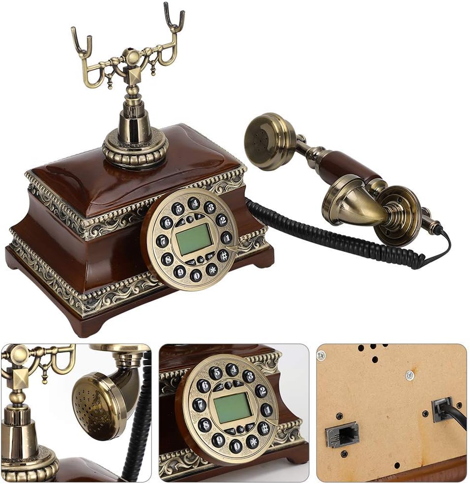 143 Old Fashion Telephone, Vintage Landline with Backlight, Bronze, Desktop, DTMF, Multi-Line Operation