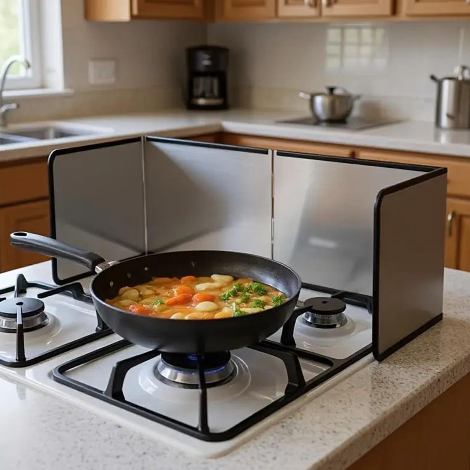 Protector Antisalpicaduras Malla Fina Acero Inoxidable | Protector Plegable Aislamiento Térmico Cocina Encimera Pared Alimentos