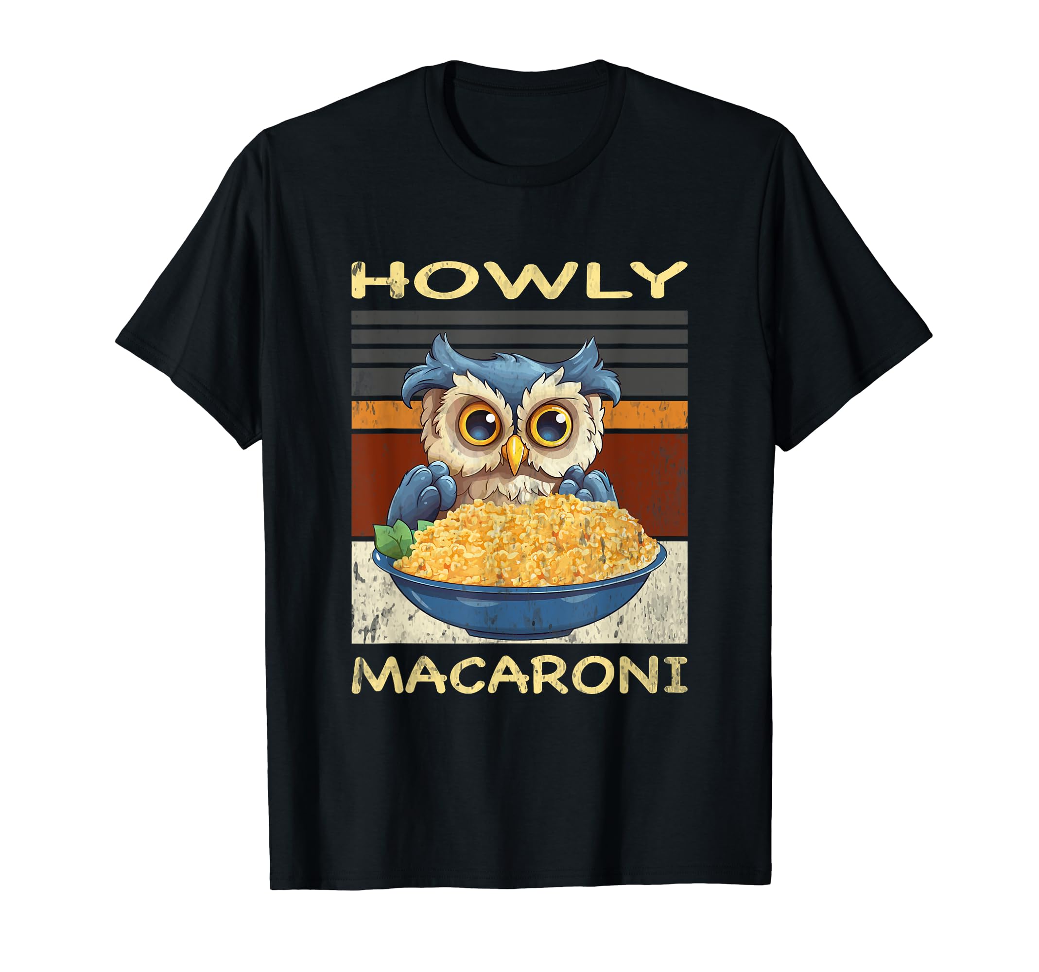Owl Howly Macaroni and Cheese Vintage Funny Mac and Cheese T-Shirt