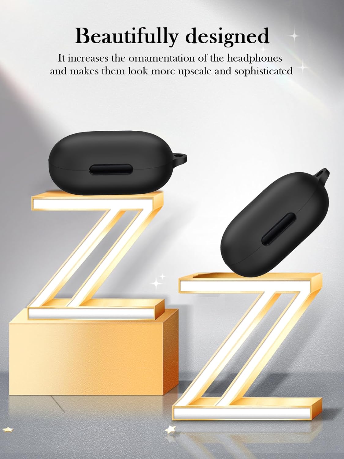 Case for Soundcore by Anker Space A40 Adaptive Active Noise Cancelling Wireless Earbuds,Soft Protective,BOVUGAC Silicone Case Cover For Soundcore space A40 with Keychain & Cleaning Kit & Lanyard-Black - Image 3