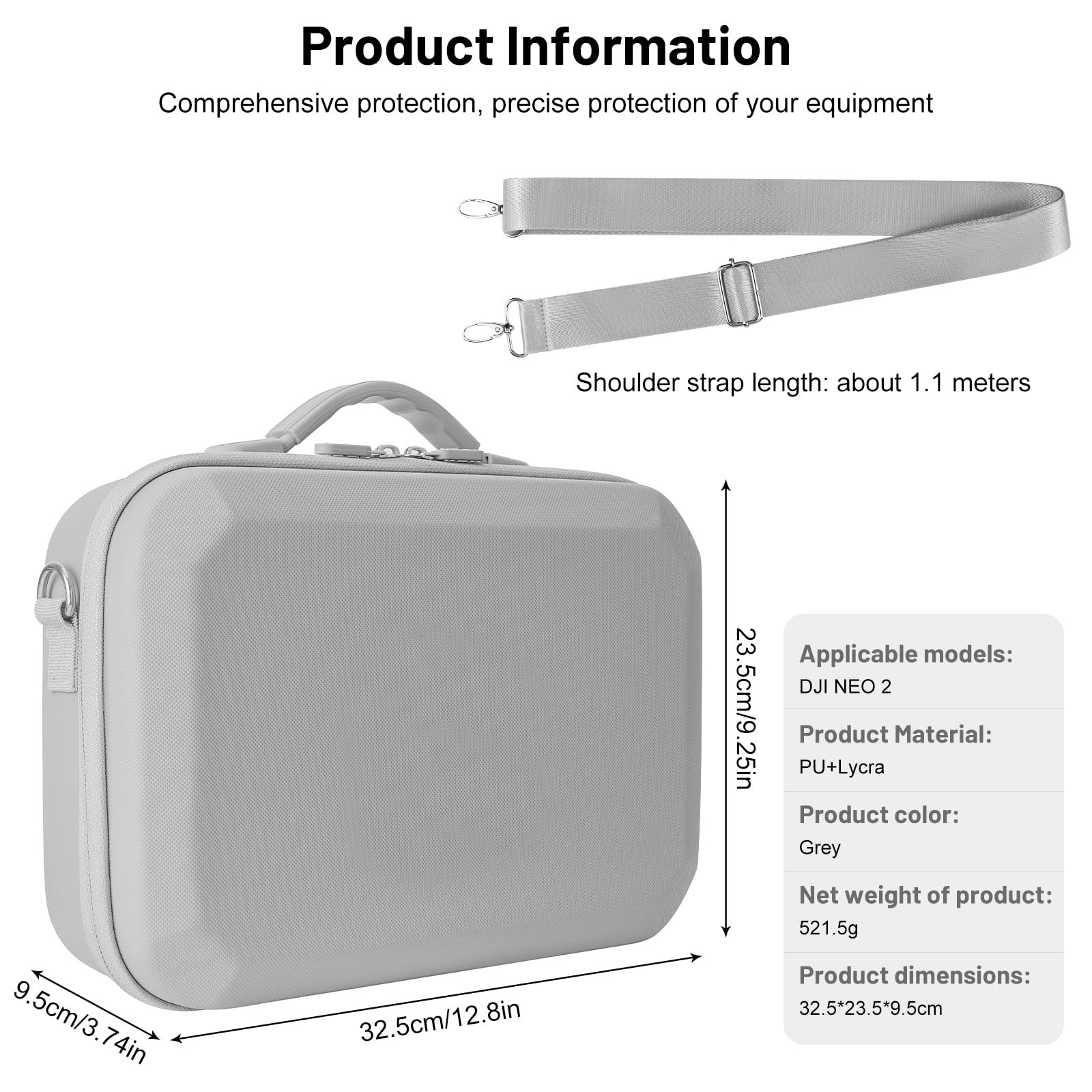 Bolsa para dji Neo 2 Case, Funda para dji Neo 2 Fly More Combo Accesorios Estuche, Bolsa de Transporte para Controlador RC-N3/Batería Neo2, para Dron