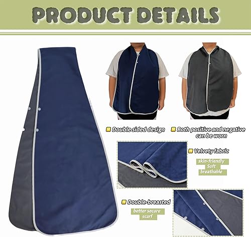 Miniatura 5 de Baberos para adultos, 2 unidades, protectores de ropa lavables para personas mayores y discapacitados, baberos impermeables para adultos para