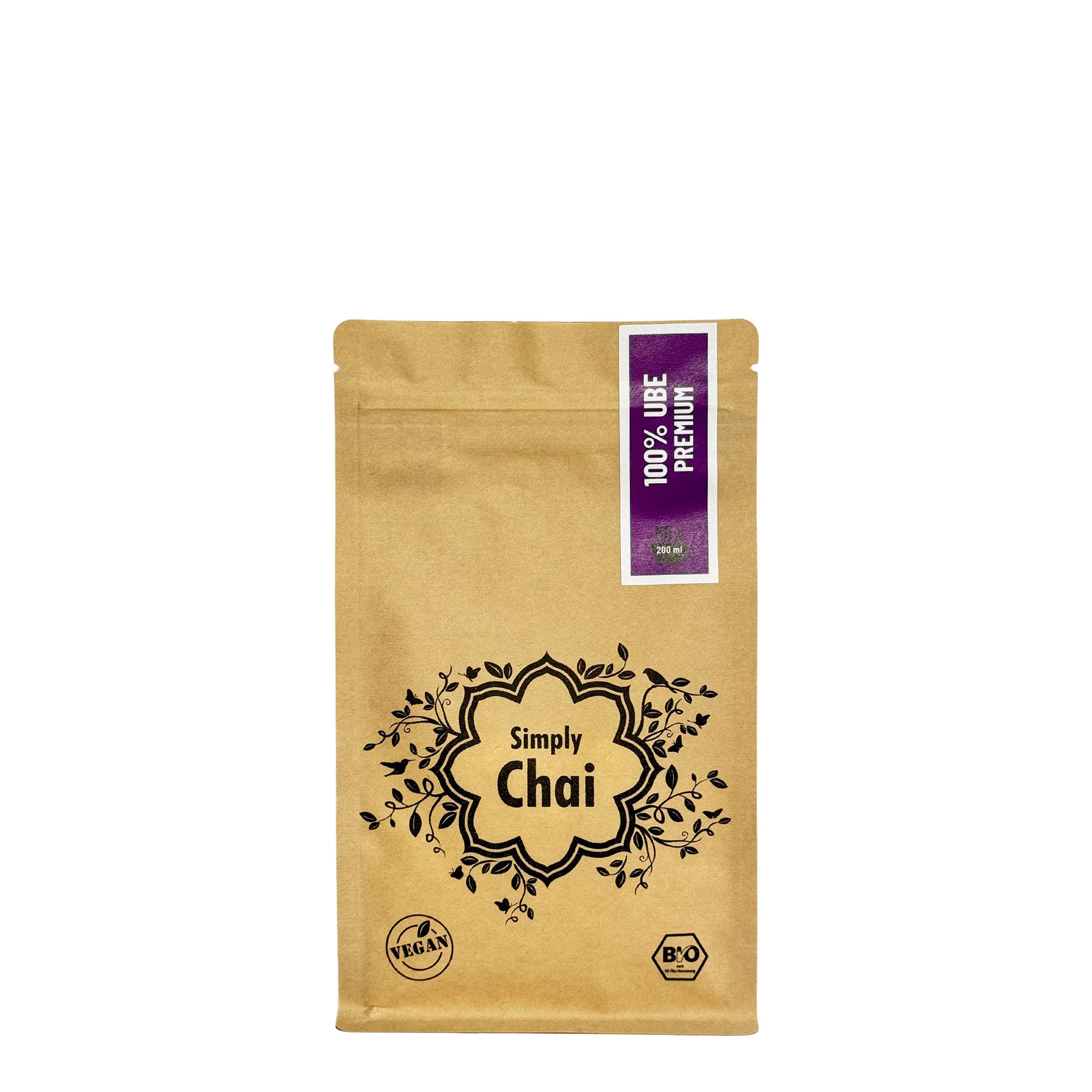 Simply Chai Vegan & Lecker - Ube Premium Chai 200g, Rein Pflanzlich, Natürliche Zutaten