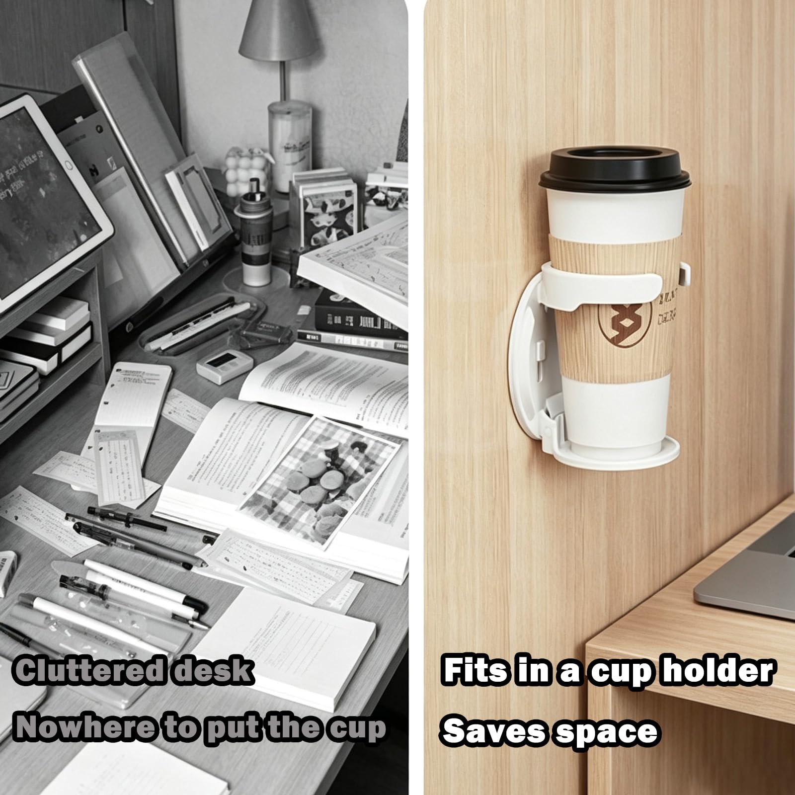 3 Piezas Soporte Plegable para Bebidas, Pared Sin Taladrar (Blanco)