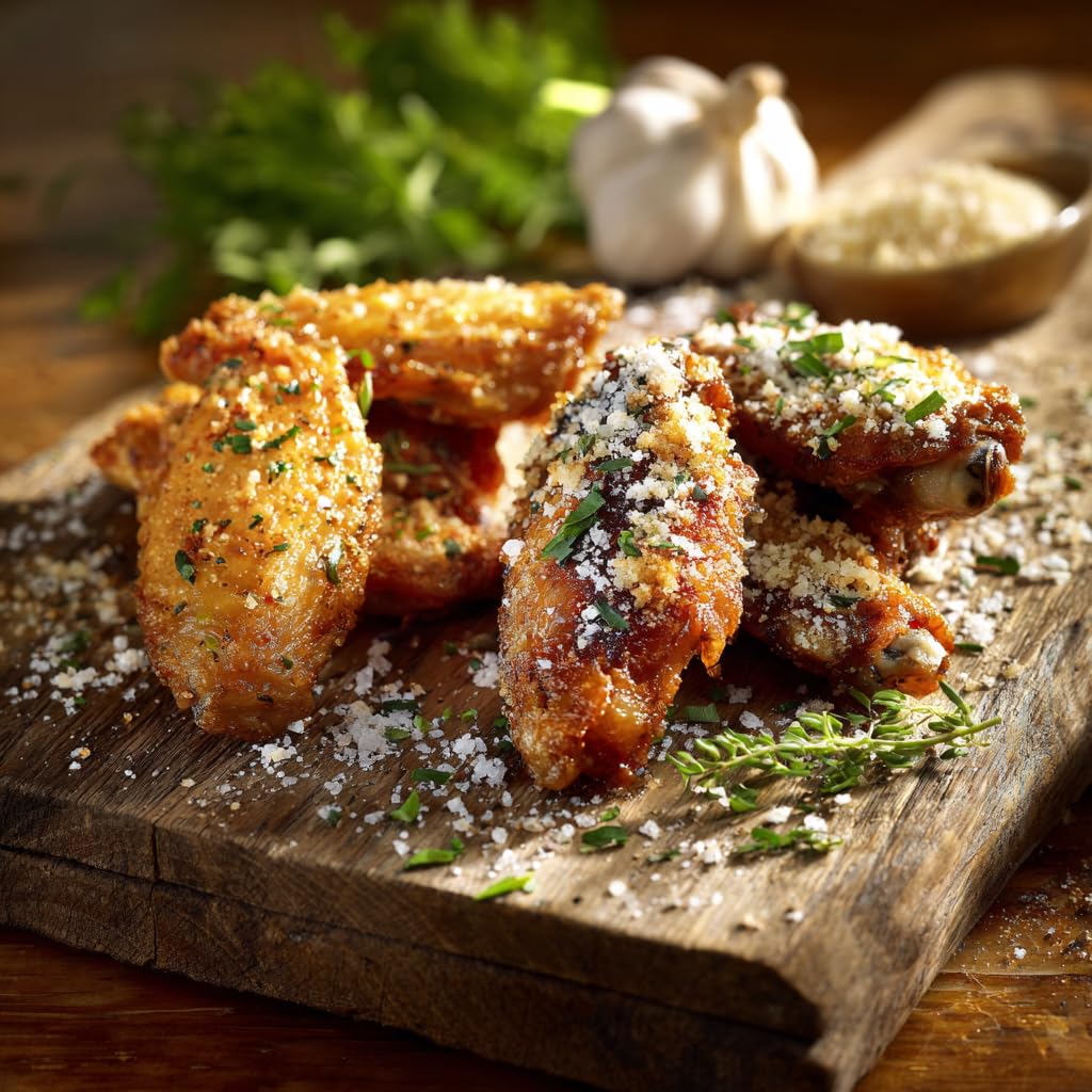 Grumpy Butcher Heritage Chicken Wings Cooked & Microwaveable, 2 Pack (20 oz each) – Premium Garlic Parmesan Rub Fully-Cooked Wings – Microwaves from Frozen in 4 Minutes – Grill, Bake or Heat & Eat