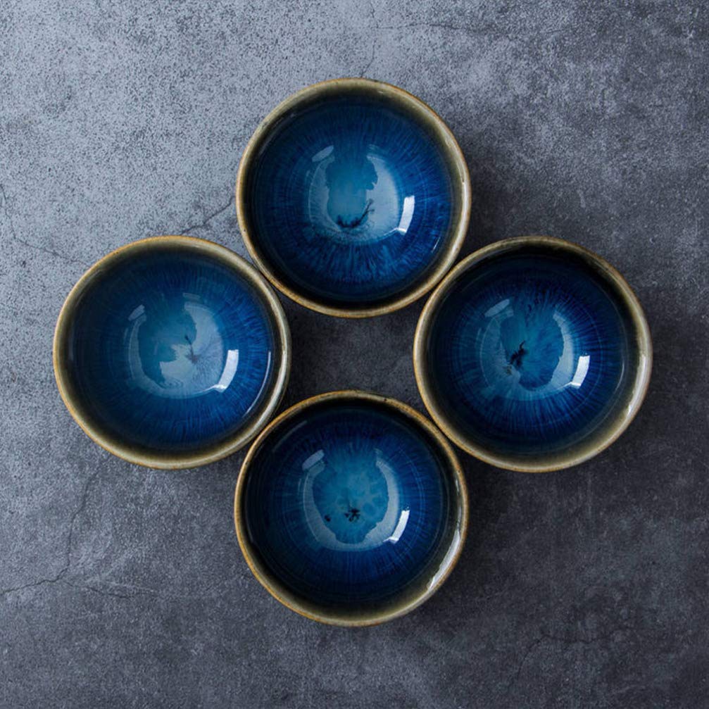 Amosfun Sake Cups Ceramics Japanese Style Exquisite Sake Cups Wine Cup Bowl Cup for Water Wine Tea Coffee Sake Supplies 4pcs