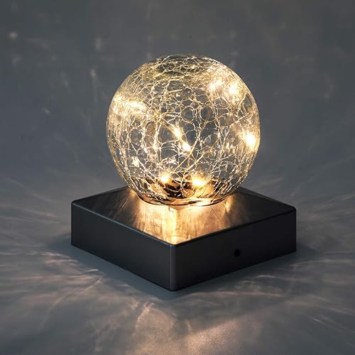 Miniatura 4 de SUNNYPARK Luces solares para postes Luz para poste al aire libre para valla o decoración de patio, jardín, tapas alimentadas por energía solar,