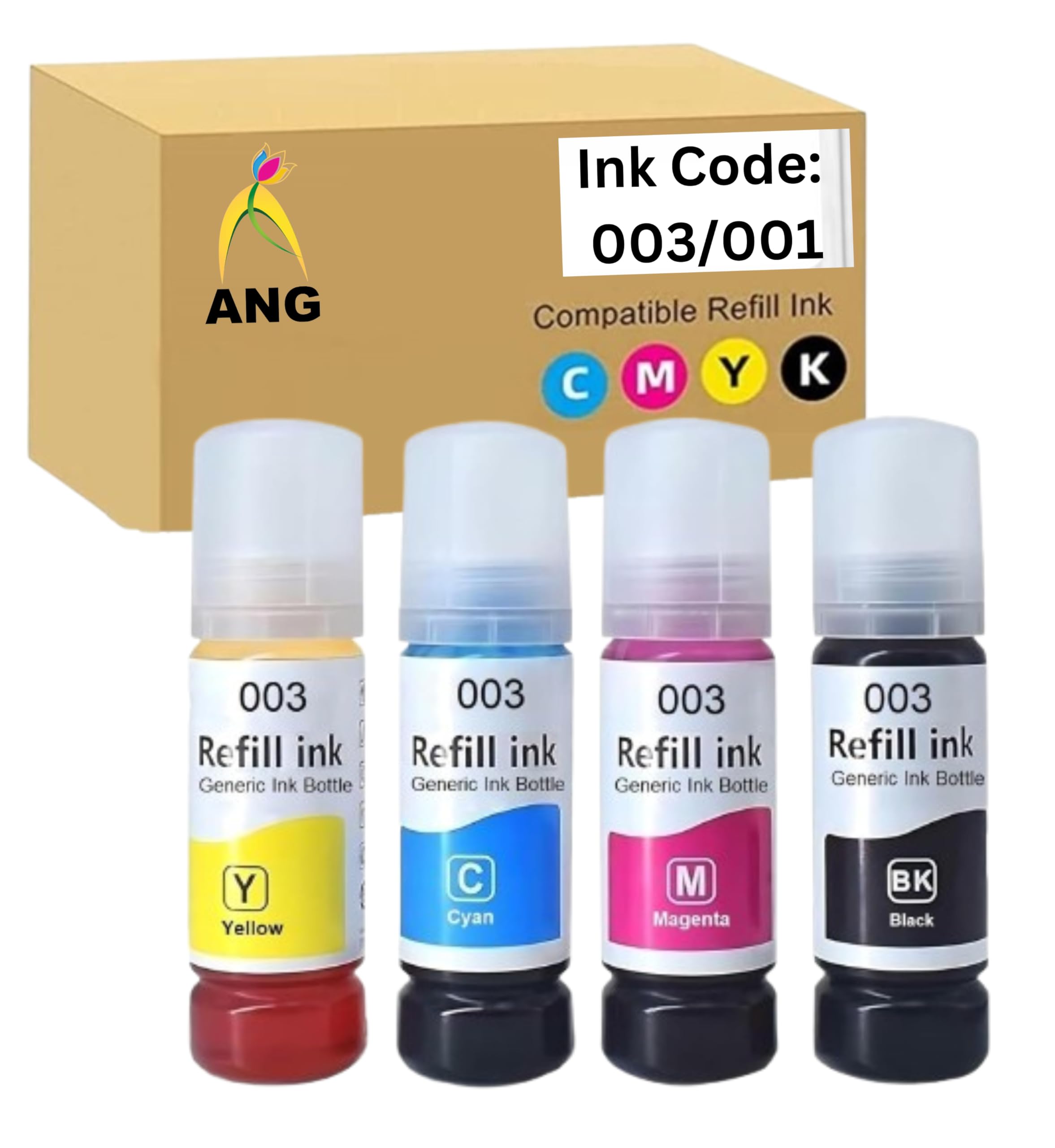 ANG 003 Compatible Refill Ink for Epson L3150, L3110, L3250, l3210, L3252, L3150, L3116, L3101, L3215, L3216, L3151, L3152, L3156, L5190 Printer (70gm x C/M/Y/K) Ink Bottle (B084GVRLMF) Amazon Price History, Amazon Price Tracker