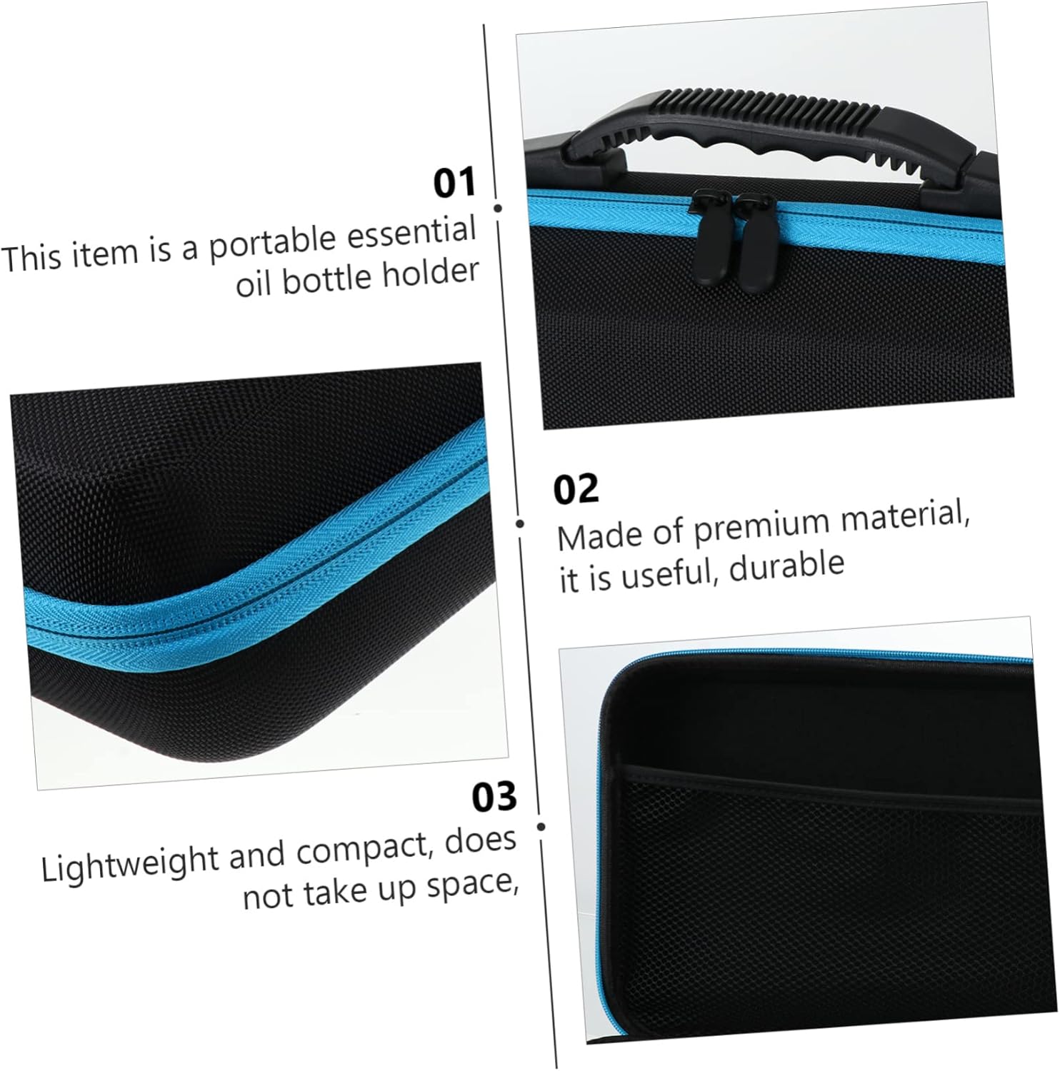 LIFKOME Portable 60-Bottle Essential Oil Storage Bag Travel Organizer Carrying Handle Fits 5ml/10ml Bottles for Aromatherapy Enthusiasts Home Use