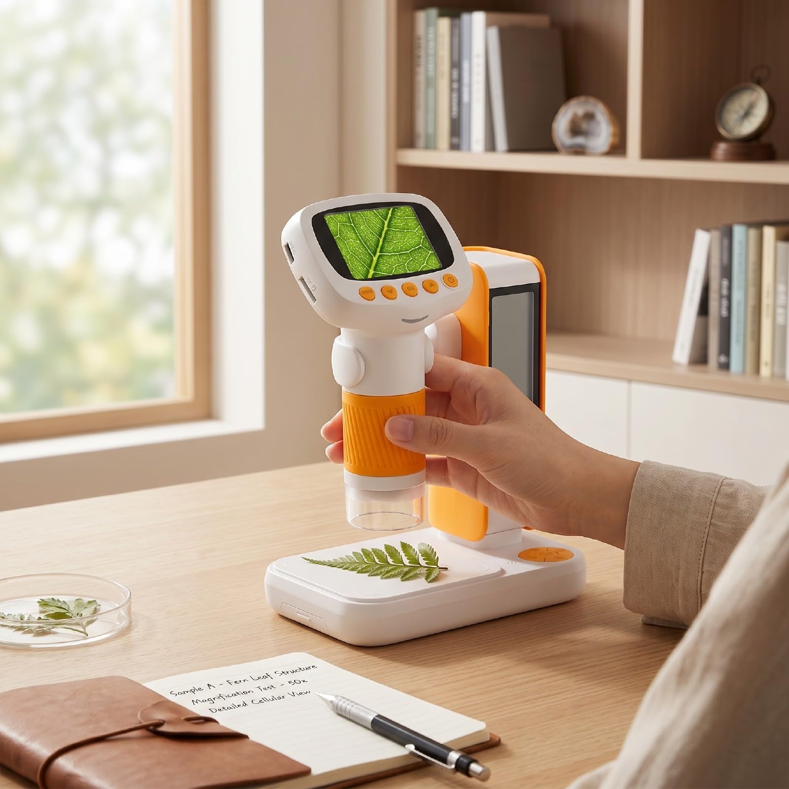 LICAEVEY 1000-faches Mikroskop für Kinder, Digitales Handmikroskop mit Vergrößerung, Vollfarbbildschirm und 8 Einstellbaren LED-Leuchten, USB-PC-kompatibel, Geburtstagsgeschenk für Kinder