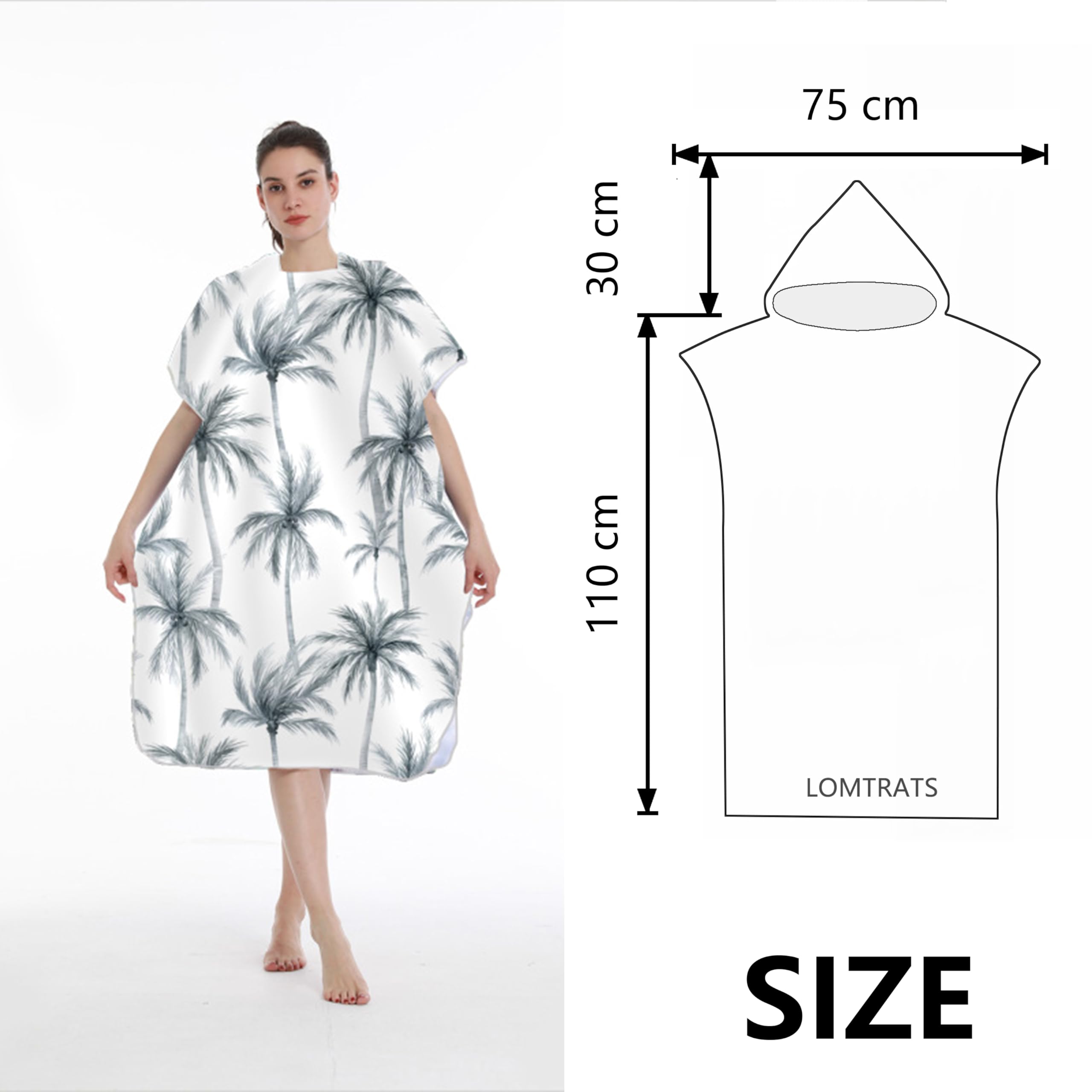 LOMTRATS Quick-drying Surf Poncho, Changing Towel, Bathrobe - Image 3