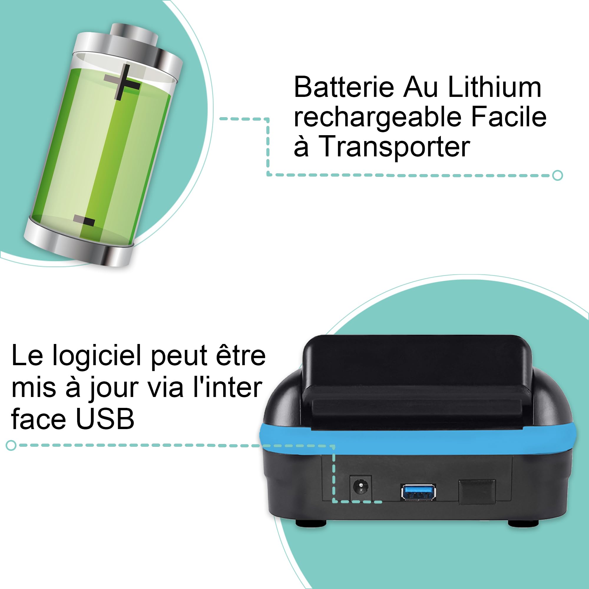 Detector de billetes falsos Euro con batería recargable automático para varias monedas Azul