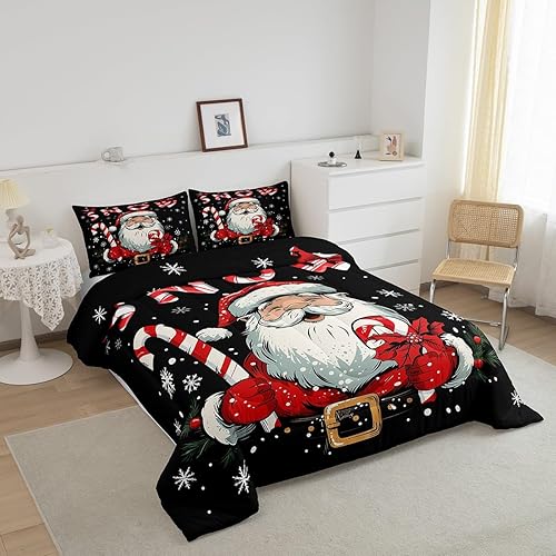 Miniatura 147 de Castle Fairy Juego de edredón de Halloween tamaño individual, juego de ropa de cama con estampado de animales de murciélagos negros para niños