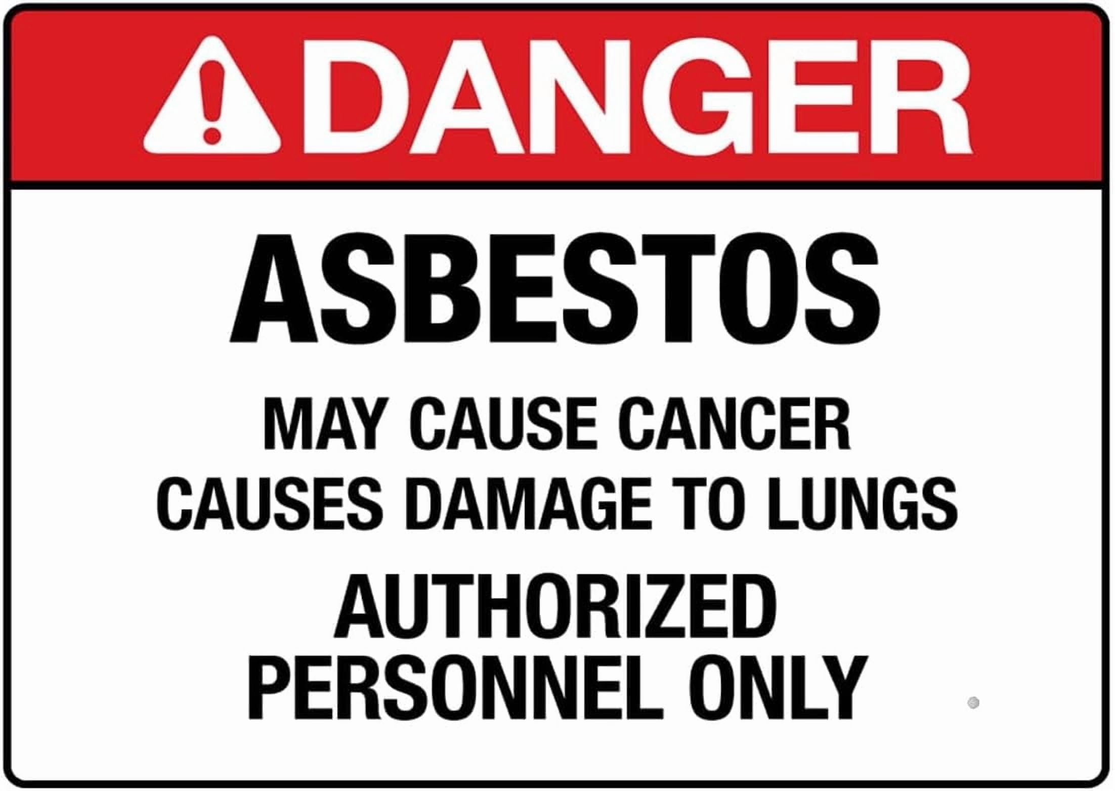 (2-Pack) Metal Tin Sign Danger Asbestos Sign 8"X12" Rust Free Signs Outdoor, Sign For Home, Business, Yard