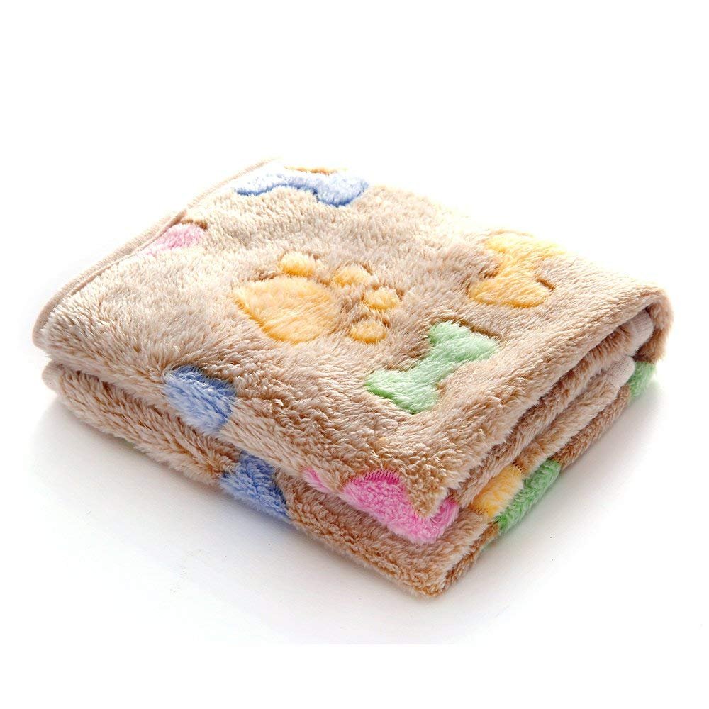 luciphia 3 Pezzi Coperta per Cane/Gatto Lavabile Soffice Durevole, Morbida e Calda Flanella,Osso,Medium (76 * 52cm)