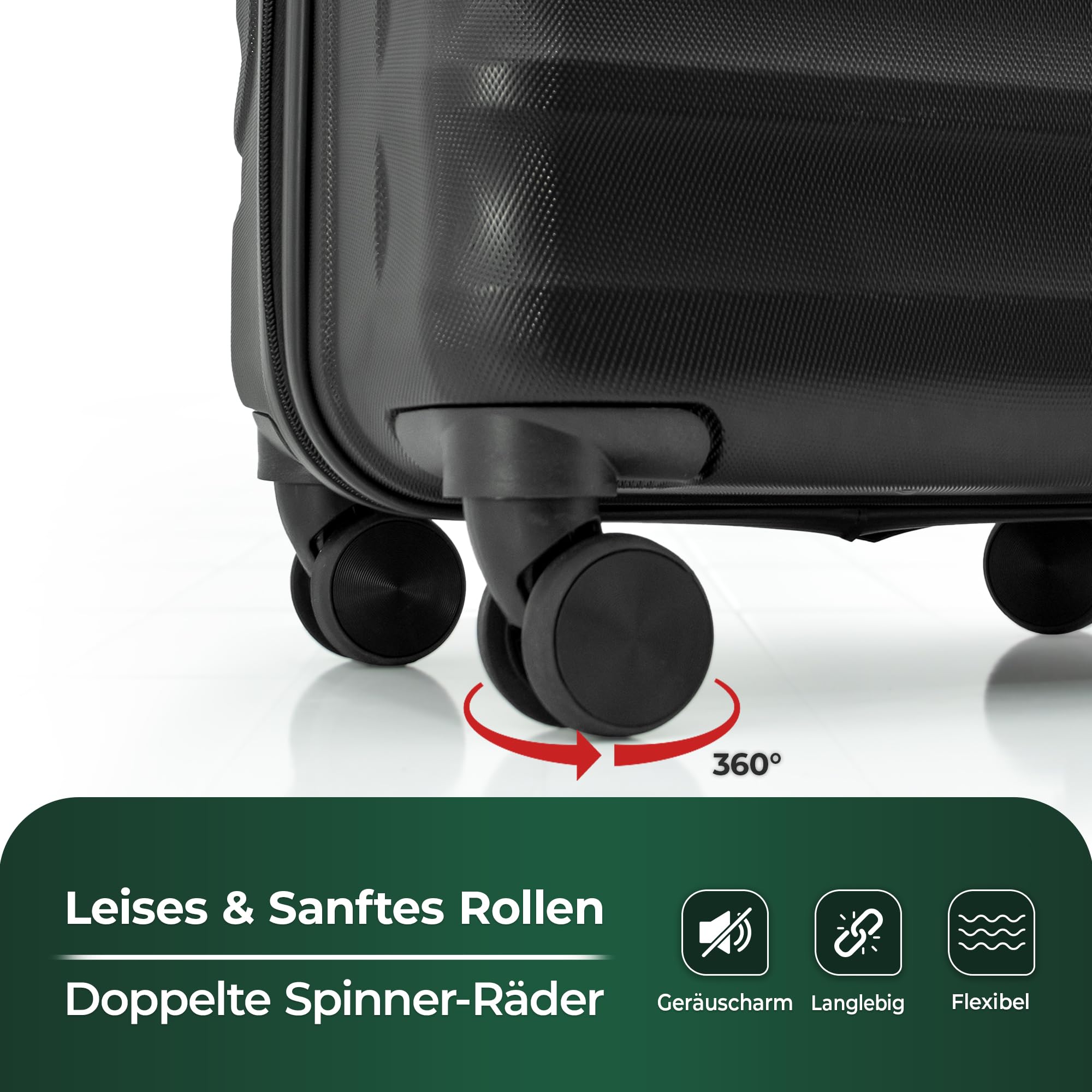 BABIL Hartschalen Koffer & Kofferset Handgepäck, Mittel & Groß, ABS Reisegepäck mit 4 Rollen 360° Spinner, Zahlenschloss, Leicht & Robust (Anthracite, 3er Set)