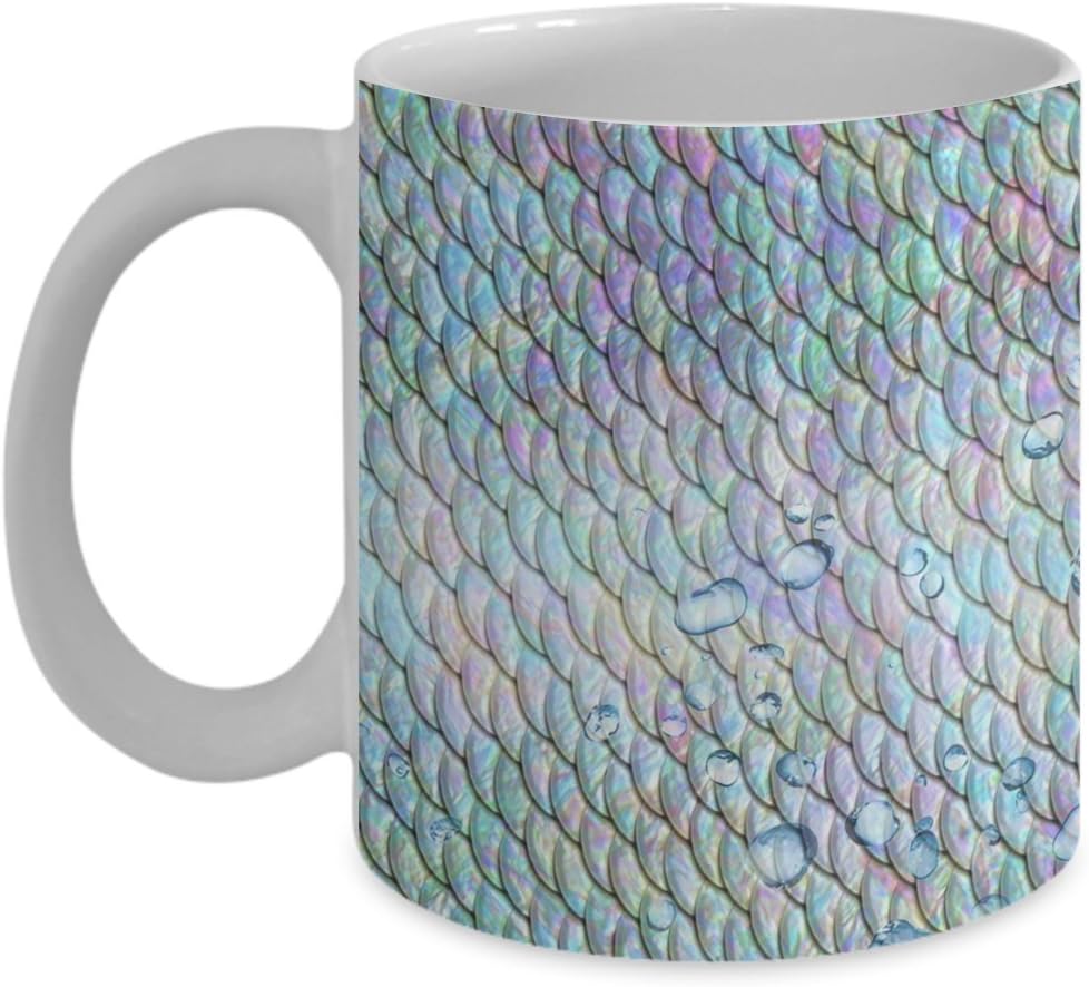 mmandiDESIGNS A Mermaid Tail Scales Coffee Mug Sea Ocean Colors Design Wraps Around