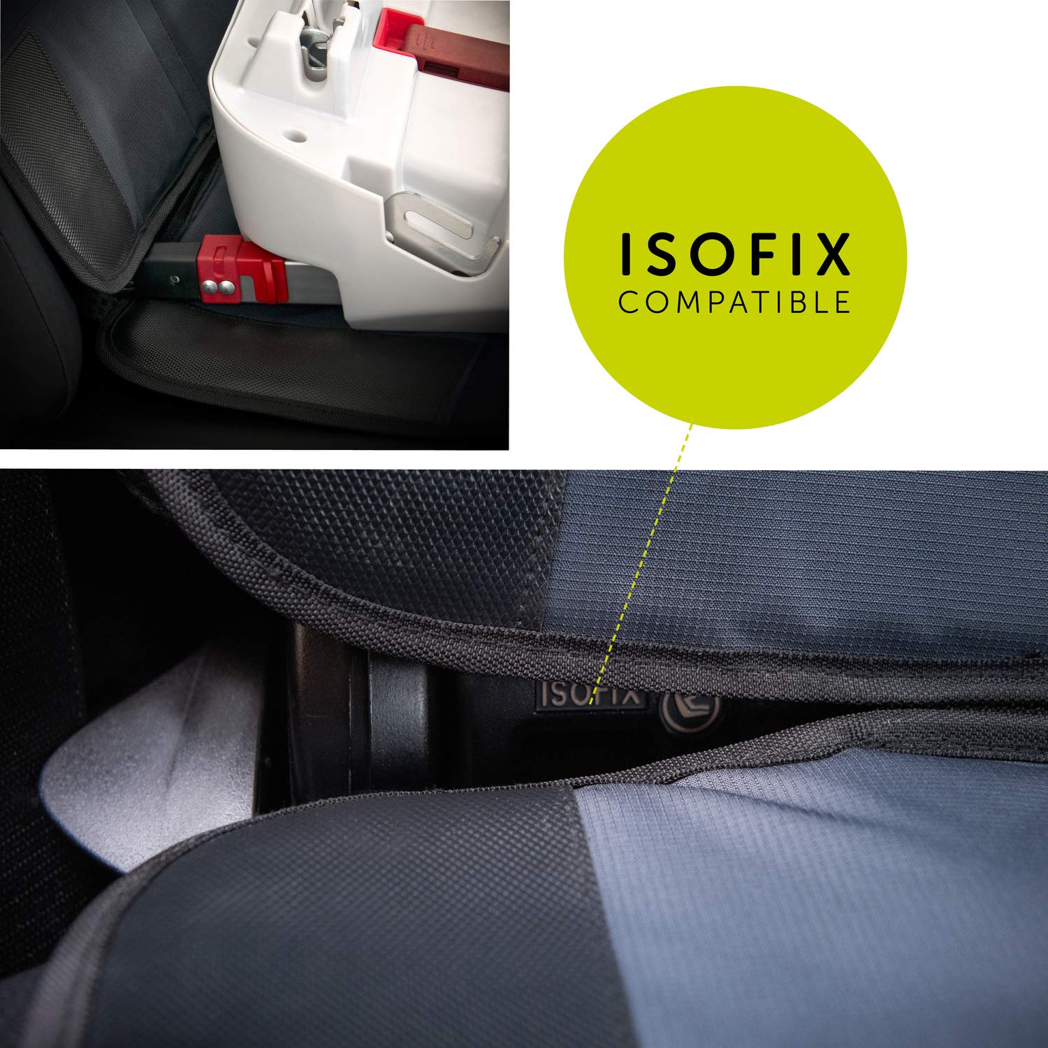 hauck Sit on Me Deluxe Schwarz Universal Kindersitzunterlage Autositzschoner 120 x 46 cm Isofix Wasserabweisend