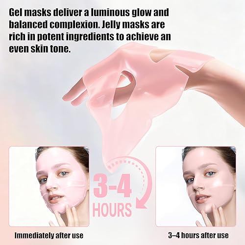 Miniatura 4 de Máscara facial de colágeno mascarilla facial hidratante de hidrogel durante la noche, adecuada para el cuidado delicado de la piel de las mujeres,