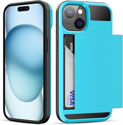 Funda protectora para iPhone 15 para iPhone 15, funda protectora para teléfono para mujeres y hombres, resistente a los golpes, antiarañazos, ranura