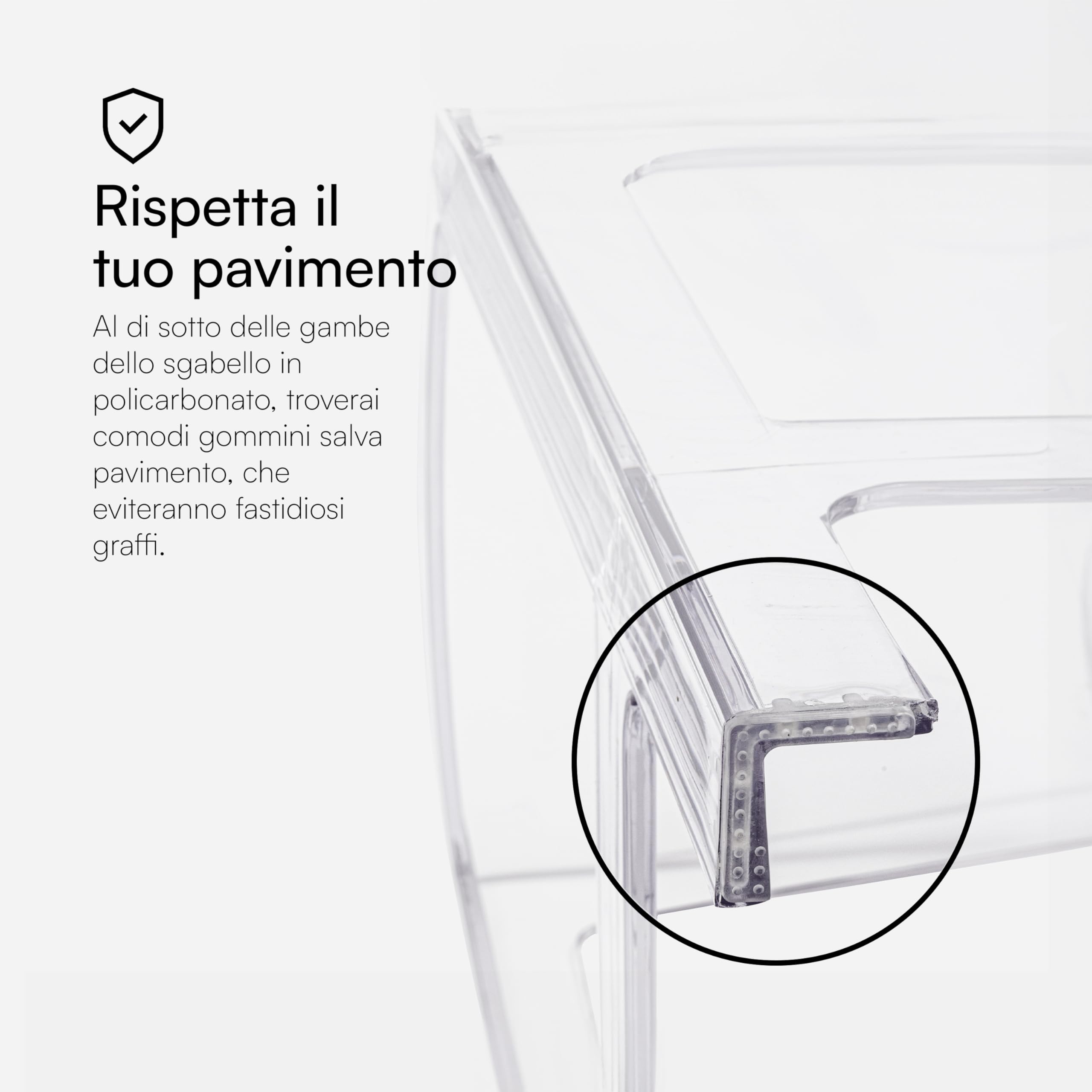 Baroni Home Sgabelli Da Bar Trasparenti - Set Di 4 In Policarbonato Con Schienale - Foto 6