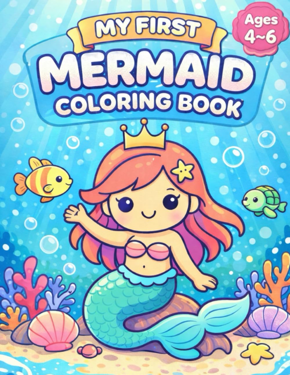 My First Mermaid Coloring Book: Easy & Cute Underwater Coloring Pages for Kids Ages 4–6