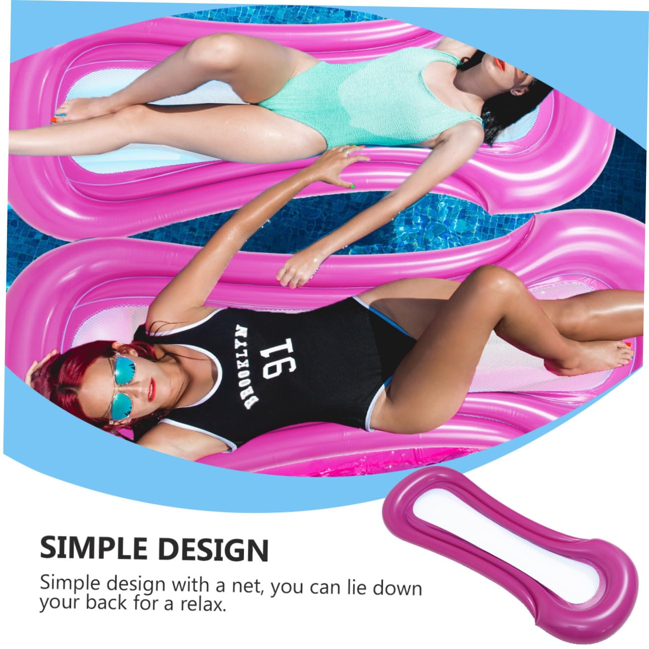 BESTonZON Materassino Galleggiante Portatile Per Piscina Materassino Gonfiabile Pieghevole Rosso Per
