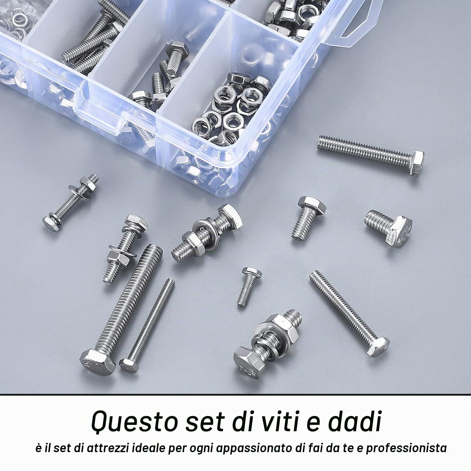 Set di 520 viti e dadi esagonali M3/M4/M5/M6, assortimento di viti con dadi, set di dadi esagonali in acciaio inox, para reparaciones