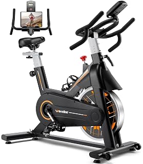 Exercise Bike, WENOKER Magnetic Resistance/Brake Pad Stationary Bike for Home, Indoor Cycling Bike with Silent Belt Drive, Heavy Flywheel, Comfortable Seat Cushion and Upgraded Digital Display - Amazon product rated Grade A