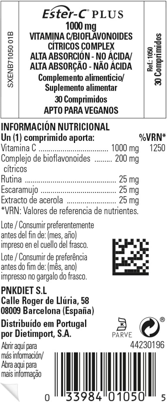 Solgar Ester-C Plus 1000 Mg Vitamin C Tablets - Pack of 30 | Highly Absorbable Non-Acidic Formula - Supports Healthy Immune System - Daily Supplement - Vegan & Gluten Free