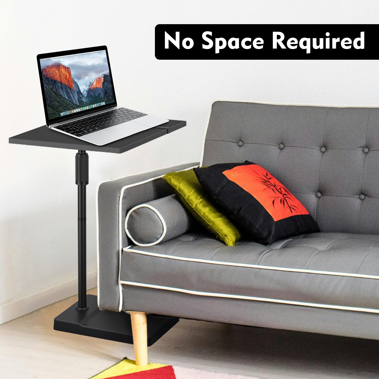 Soporte para proyector, altura ajustable (122 – 154 cm), soporte para proyector, rotación de 360°, base de metal estable, capacidad de carga de hasta 5 kg, soporte multifuncional para proyector