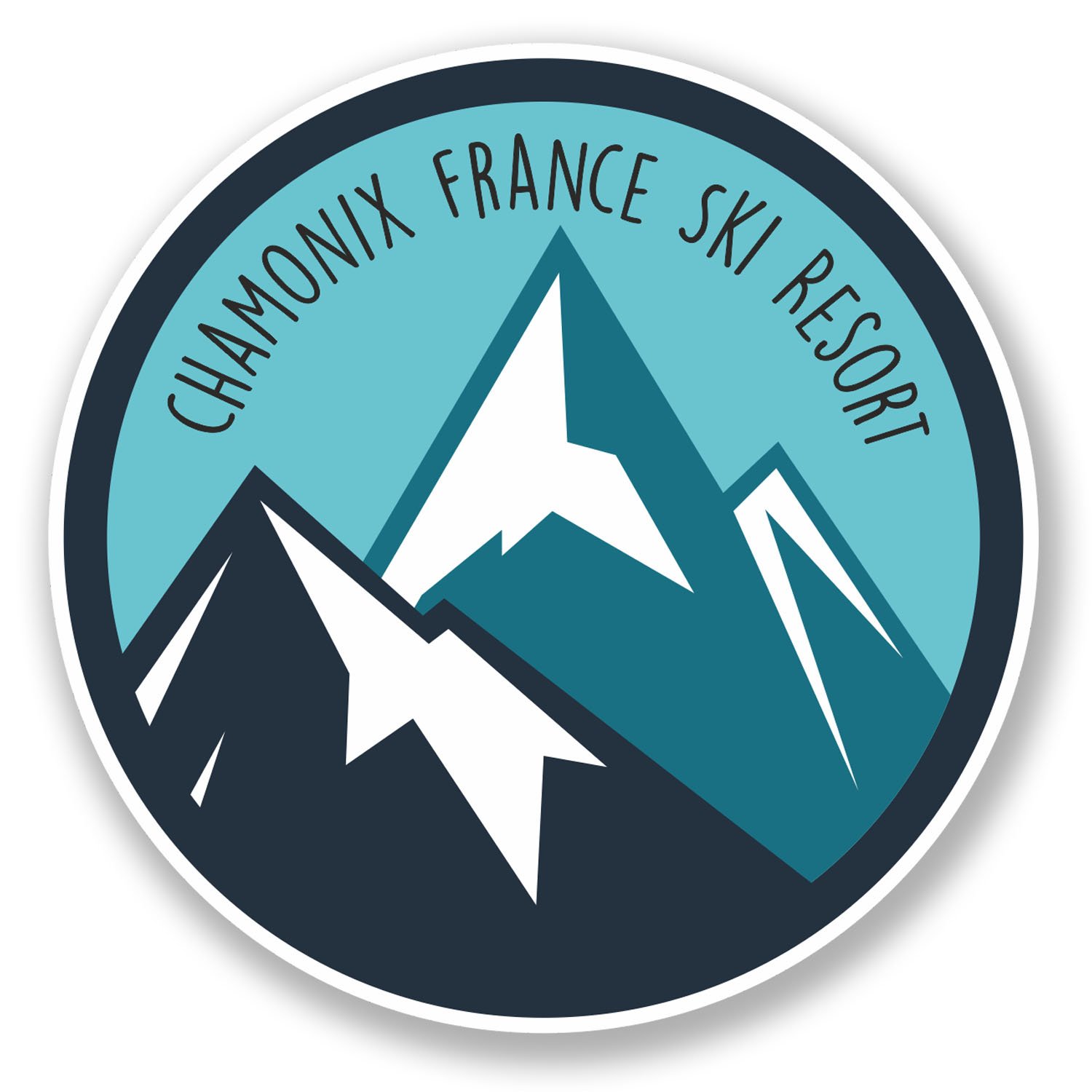 Destinationvinyl Multi 2 X 10Cm Chamonix France Ski Snowboard Resort Vinyl Sticker Car Laptop #6446 (10Cm X 10Cm)