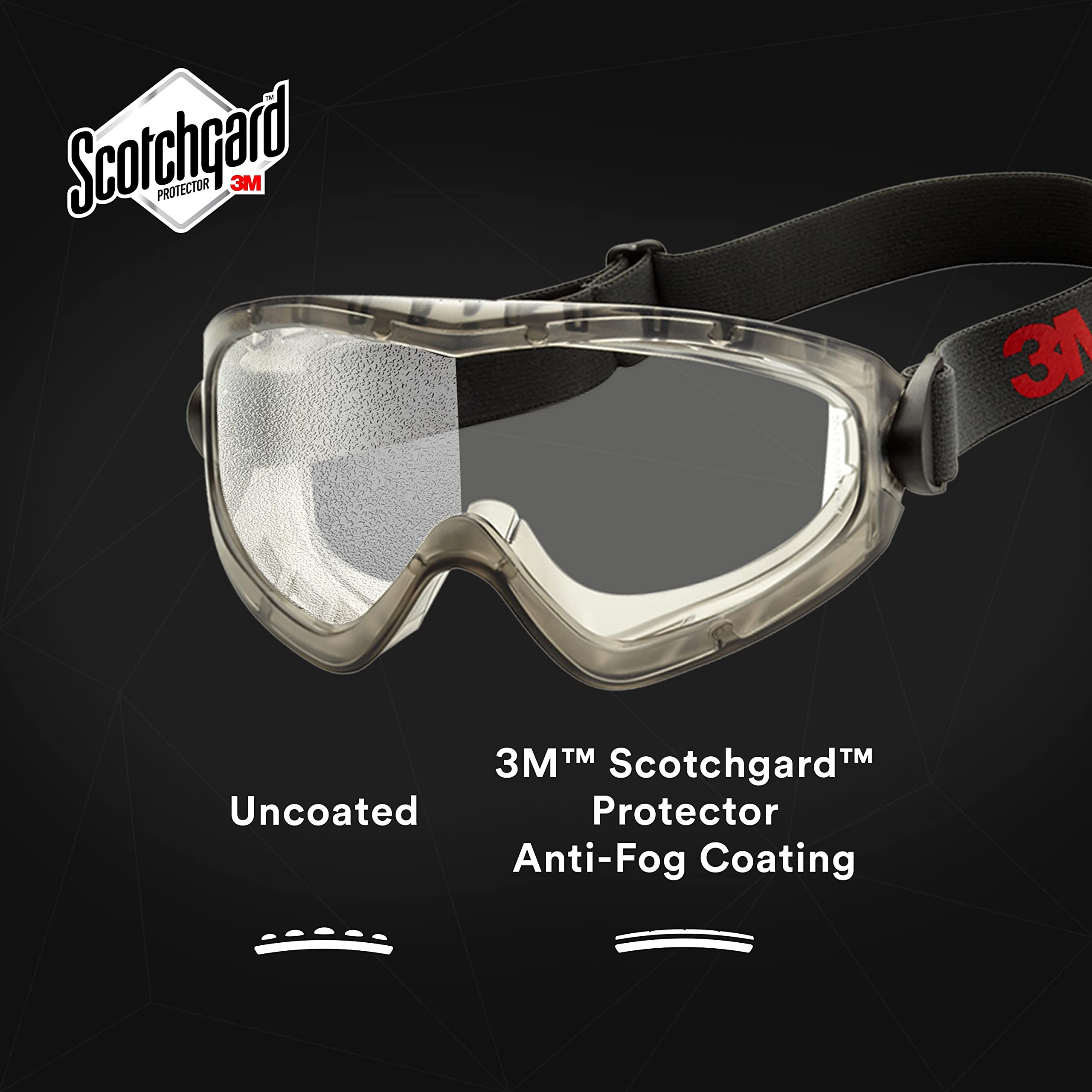 3M 27437-case GoggleGear GG2891-SGAF, ventilación indirecta, lente transparente SGAF (paquete de 10)