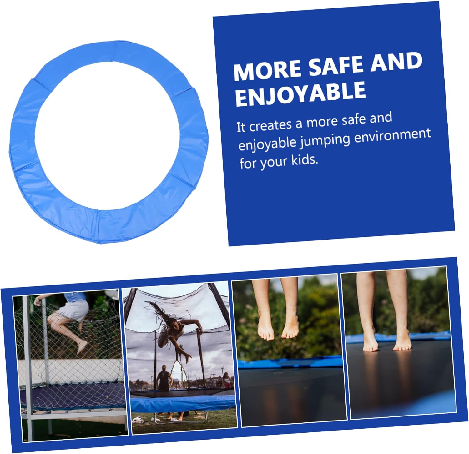 POPETPOP Indoor Outdoor Trampoline Protective Pad Replacement Cushion Easy Install Disassemble Mat