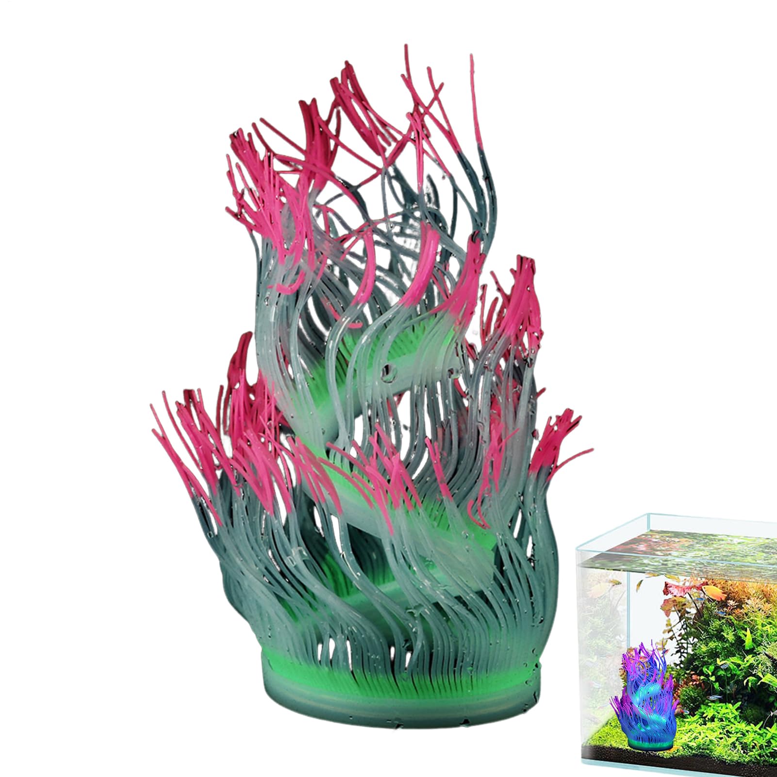 Anémone de mer pour aquarium en silicone doux et décoratif