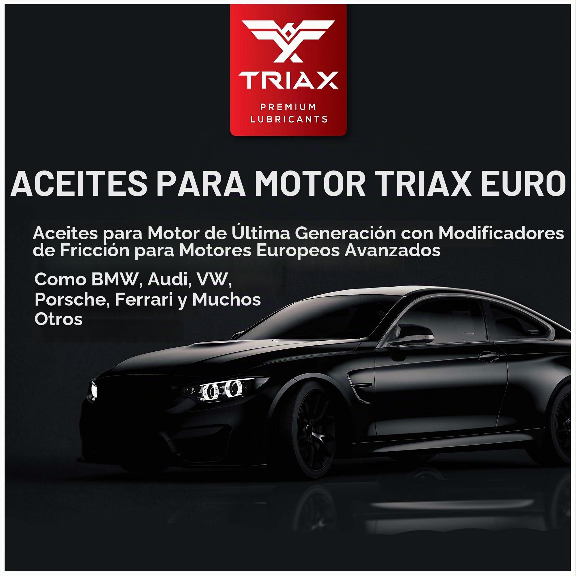 Triax Euro Ultra VX 5W-30 Aceite totalmente sintético, con base de PAO/ésteres, Compatible con VW 507.00/504.00, VW Audi 502.00, 505.01, BMW LL-04, C30, ACEA C3, Mercedes 229.51, 229.5, 229.31