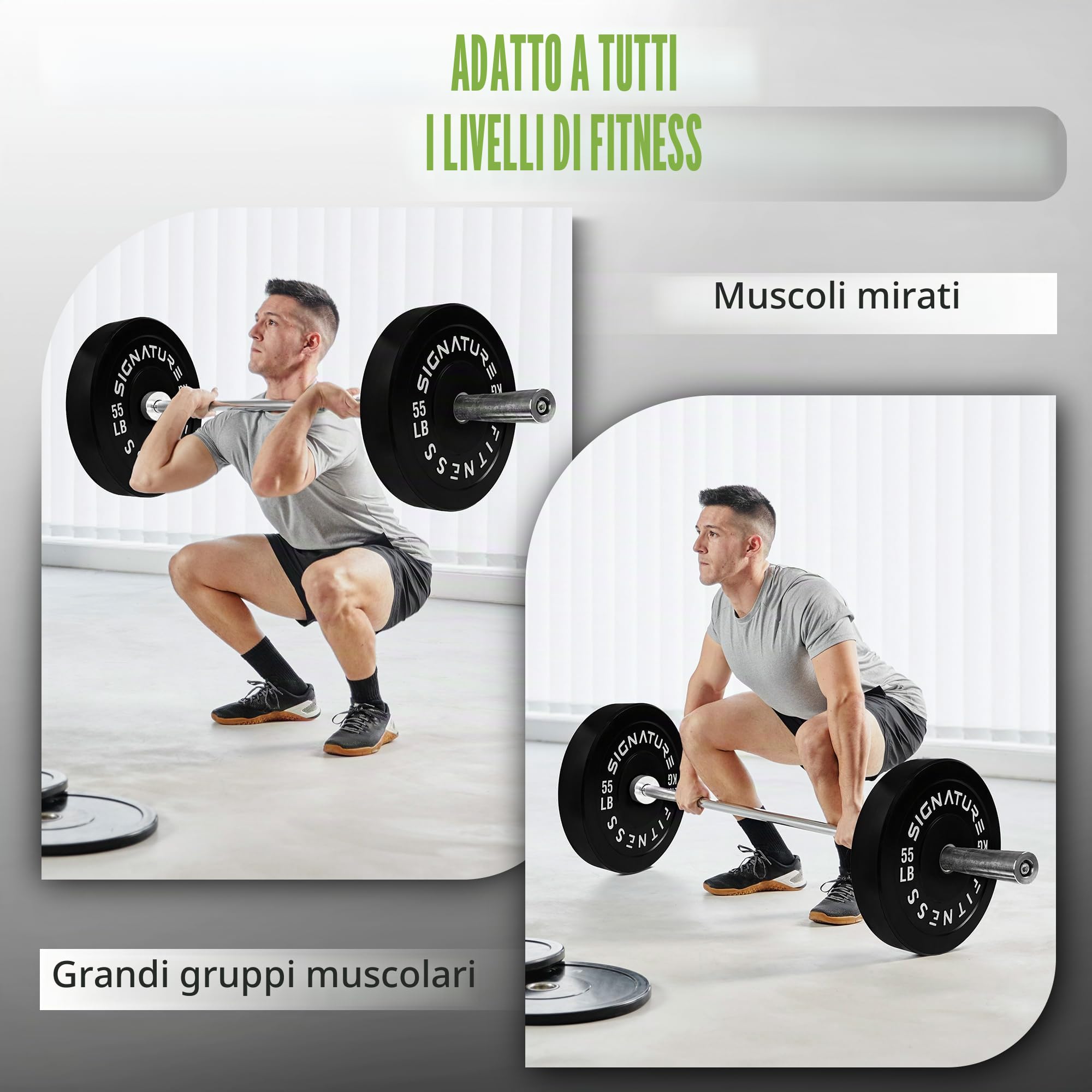 Fitvids - Piastre olimpioniche per pesi con mozzo in acciaio, singolo, coppia o set da 5 cm