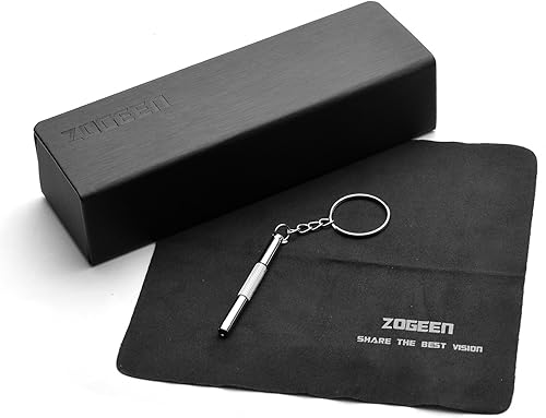 Miniatura 7 de T0340 - Gafas de lectura de aleación vintage sin montura para hombres y mujeres, con elegante estuche