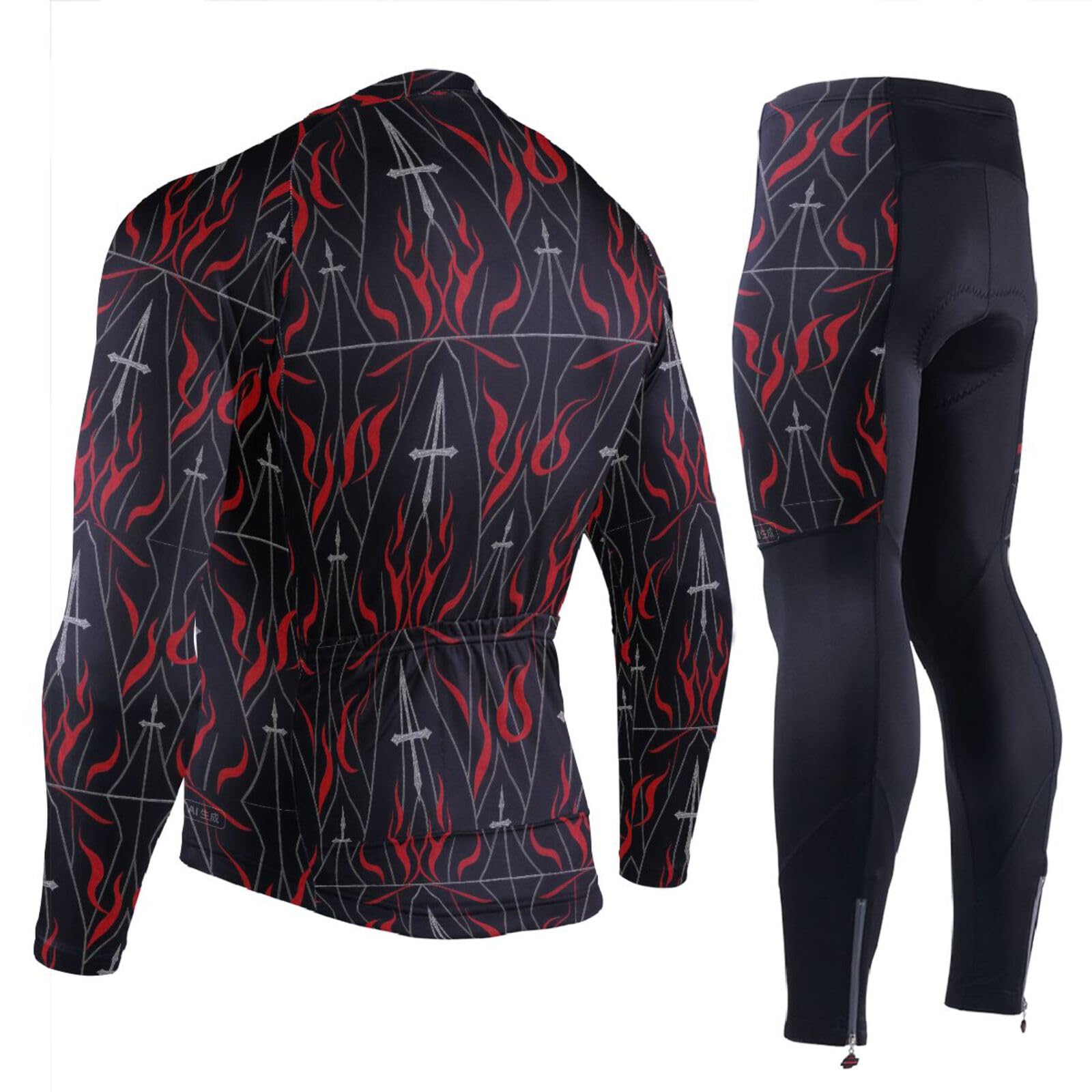 Herren Radtrikot mit Taschen Leichtes Radtrikot Herren Lang 3D Gepolstert