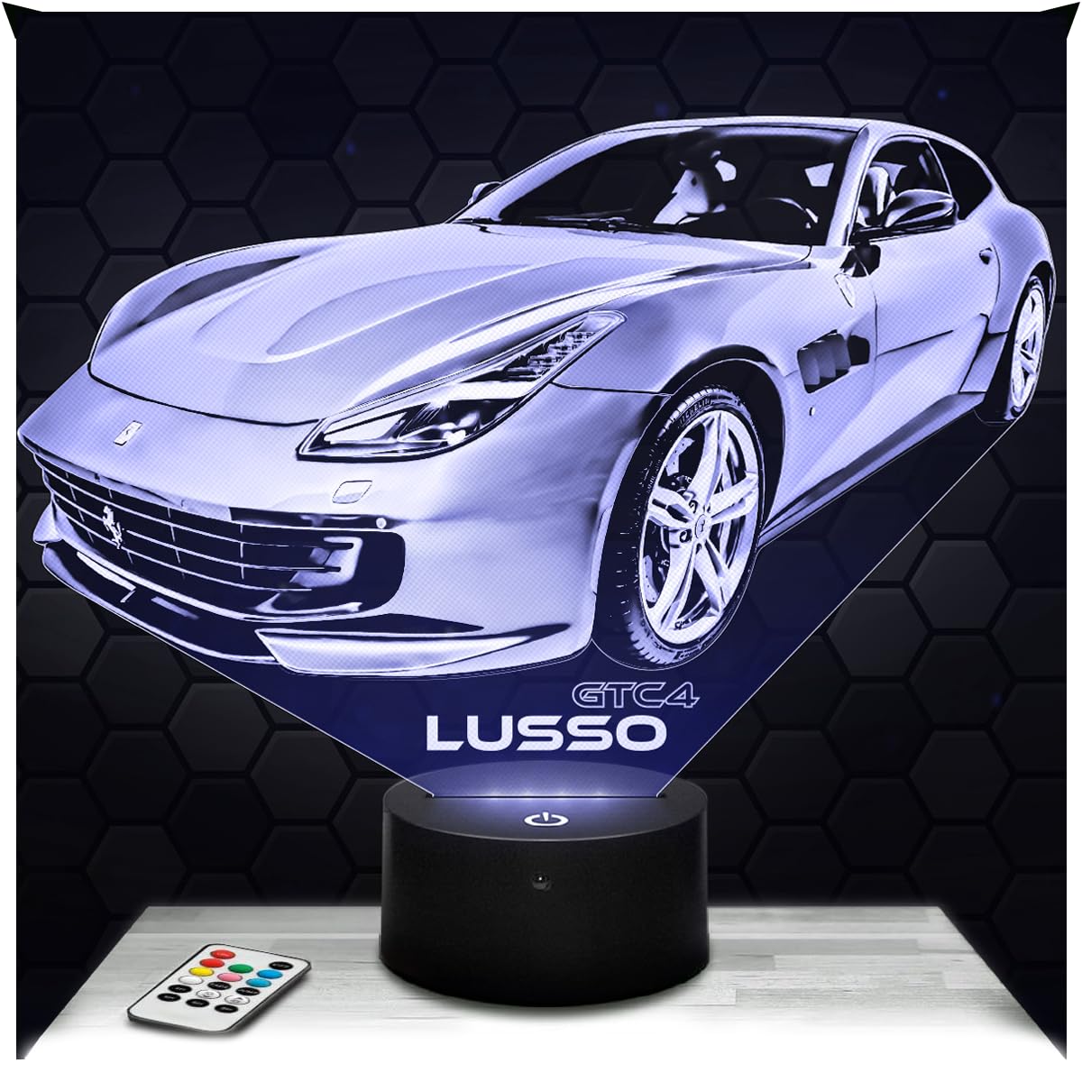 Lampephoto.fr - F GTC4 Lusso Car Supercar Tuning 3D Lamp Decoration. Gift Idea for Men, F GTC4 Lusso Car Object, Adult Night Light, Bedroom Decor, Original Christmas, Gift Idea, Merchandising